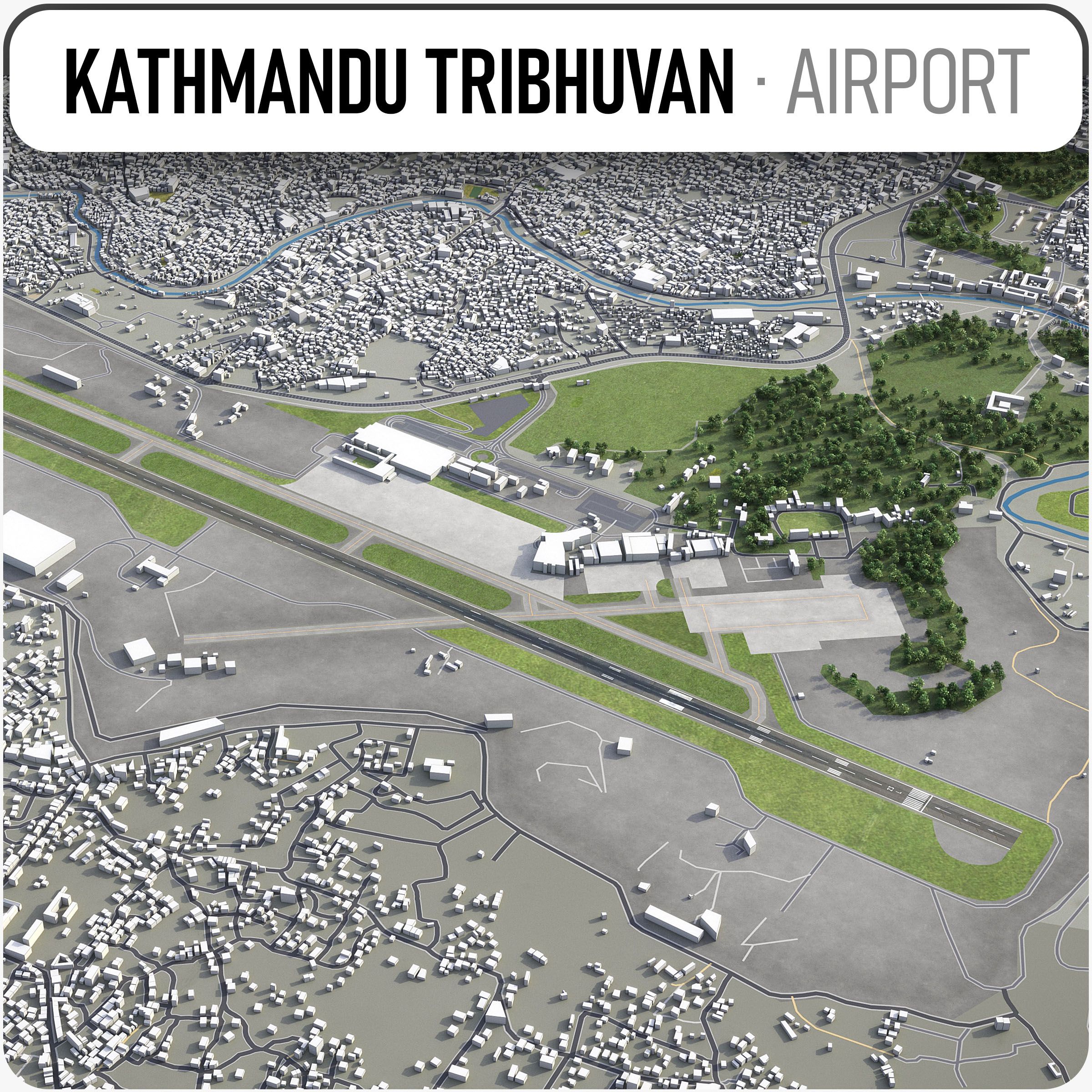 Tribhuvan internationella flygplats 3d model