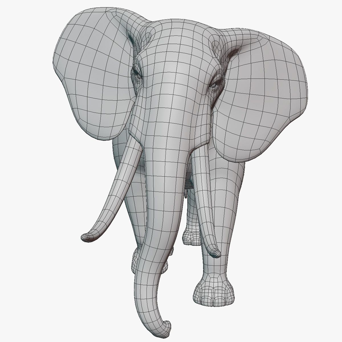 Malla de base de elefante modelo 3d