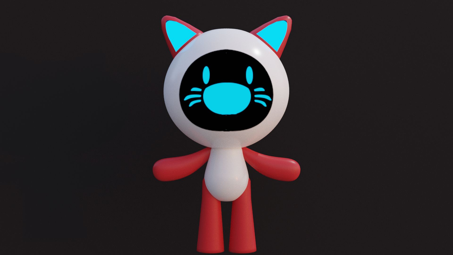 Cartoon Astro Cat Red 3d model