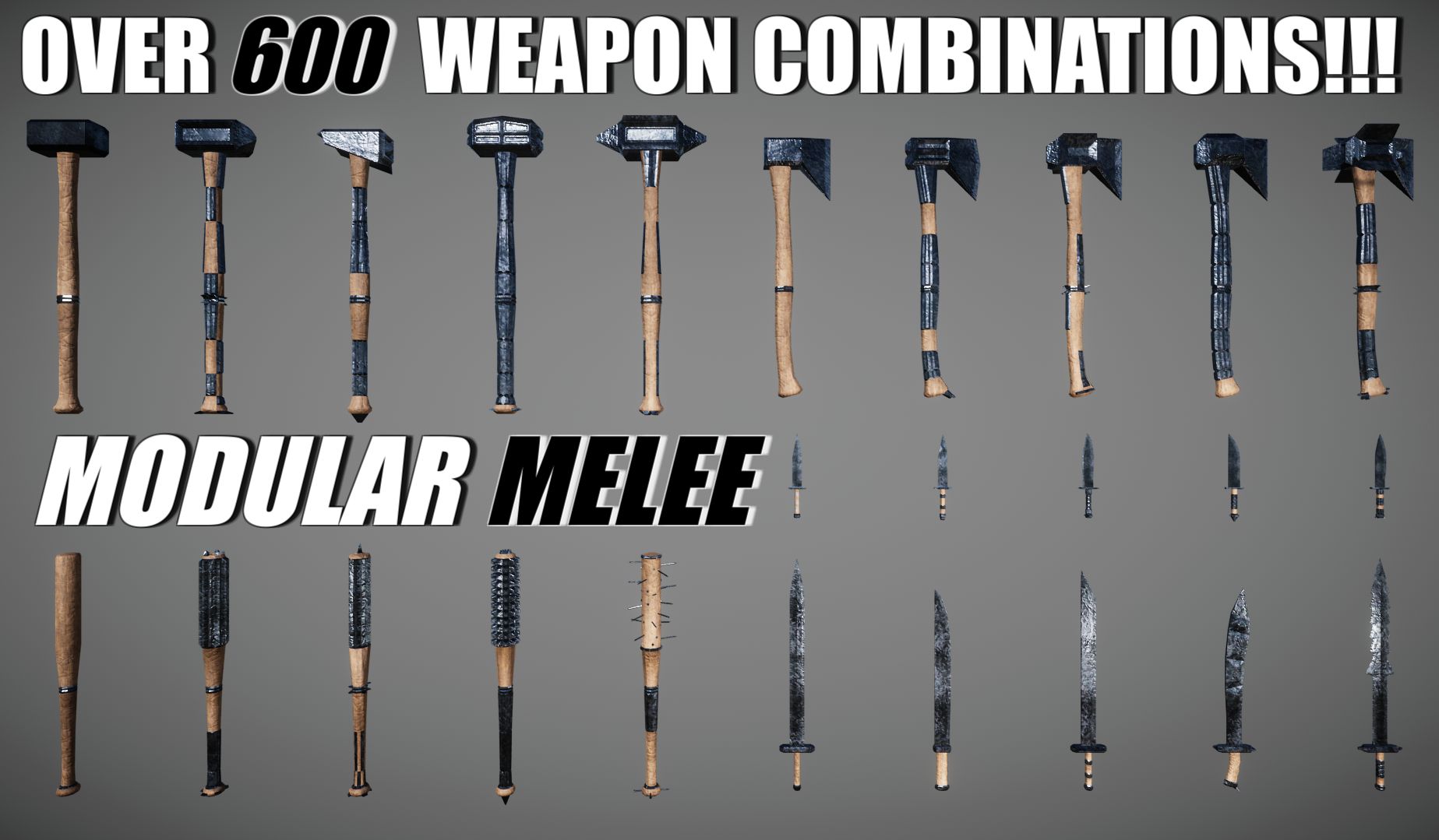 Modulaire melee | Alle wapens-pack 3d model