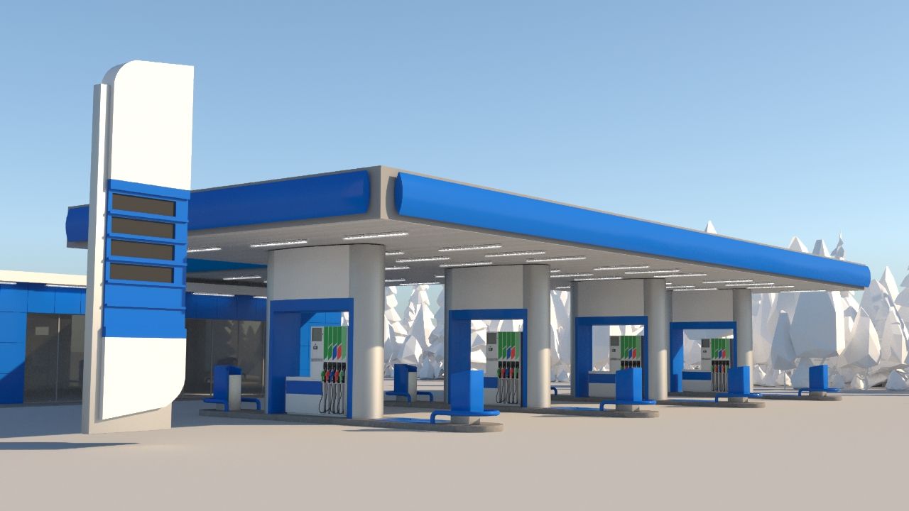 Gas station 3d model