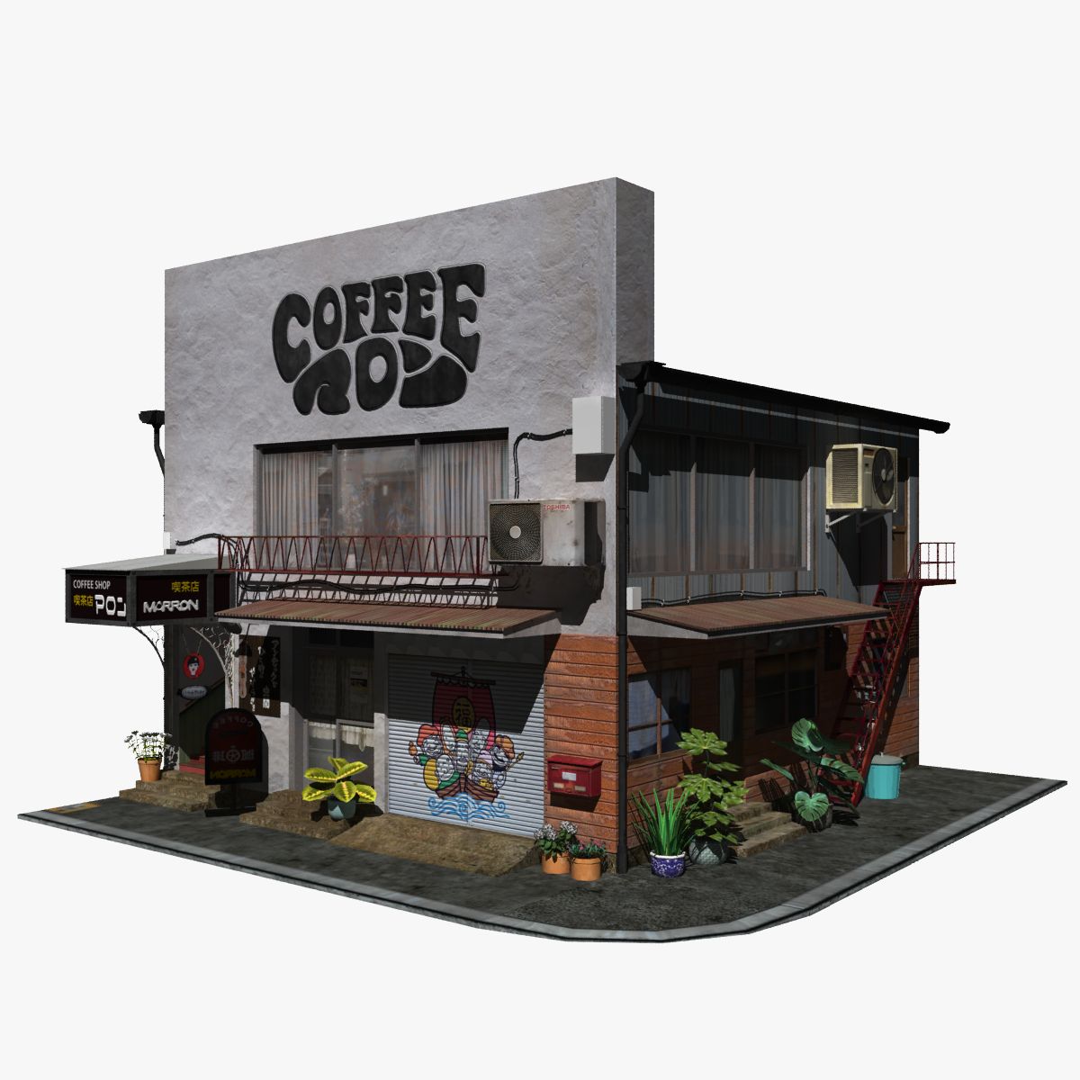 Marron Coffee Shop 3d model