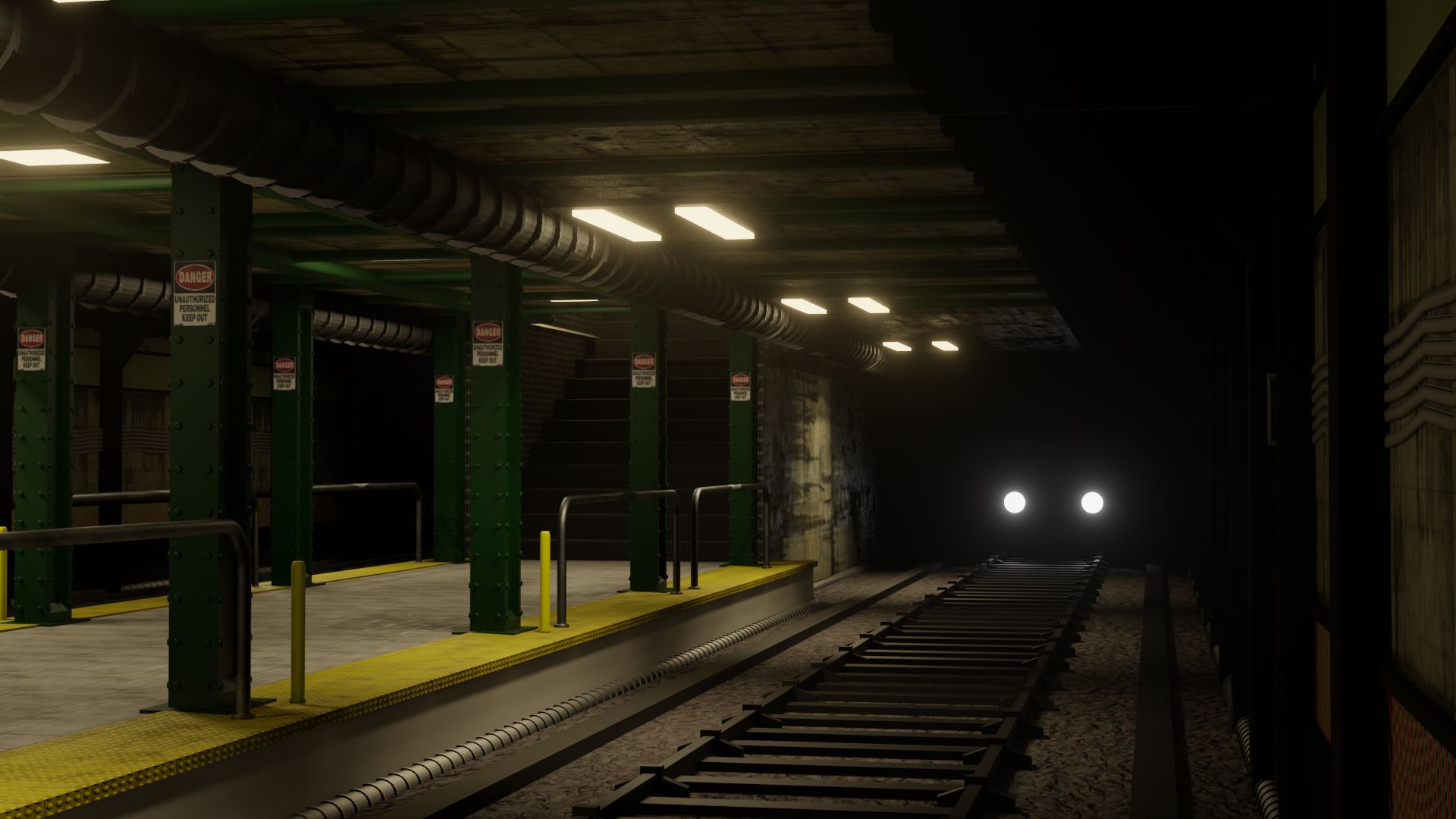 Fotorealistisk tunnelbanestation 3d model