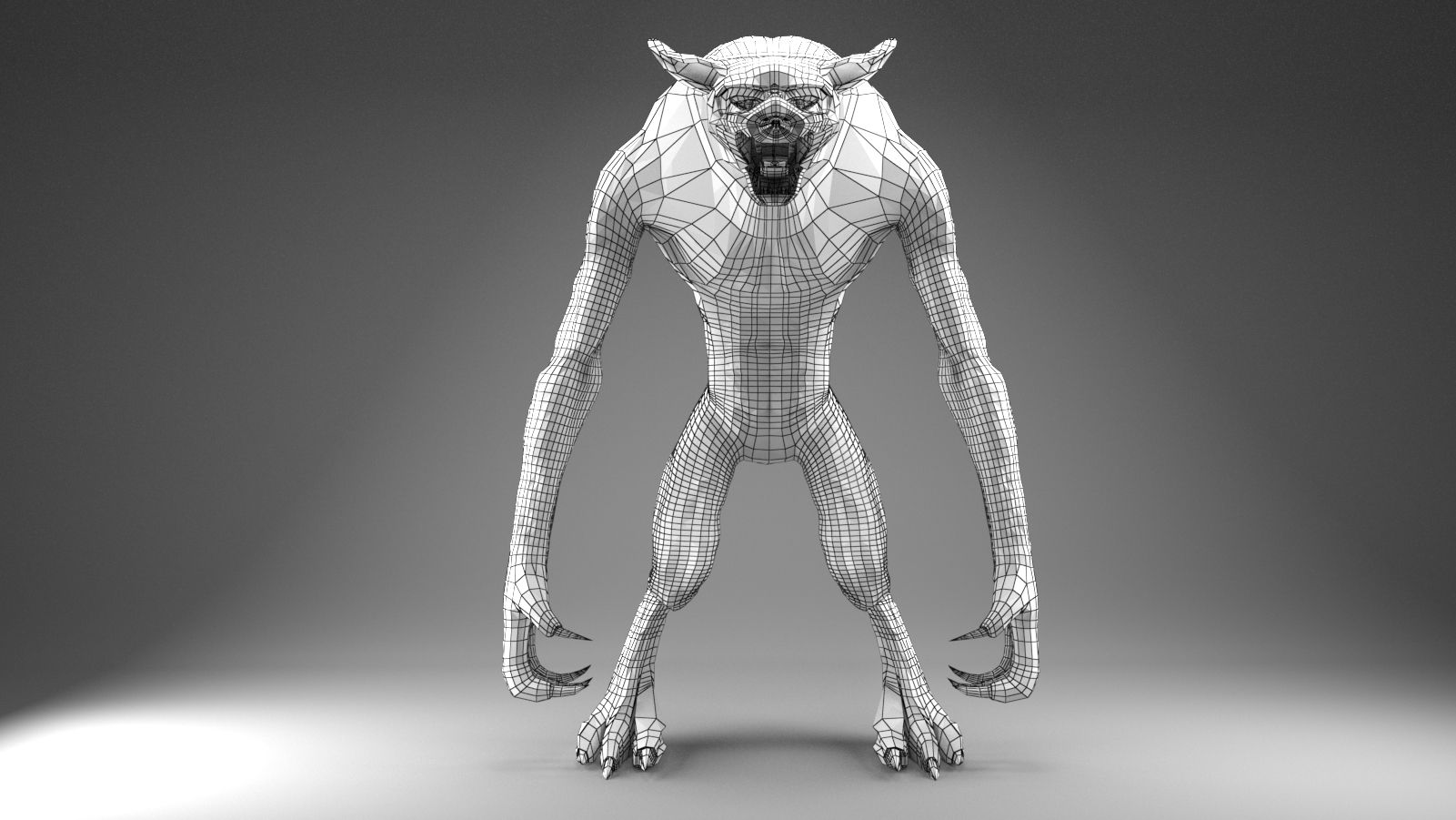 hombre-lobo royalty-free modelo 3d - Preview no. 5