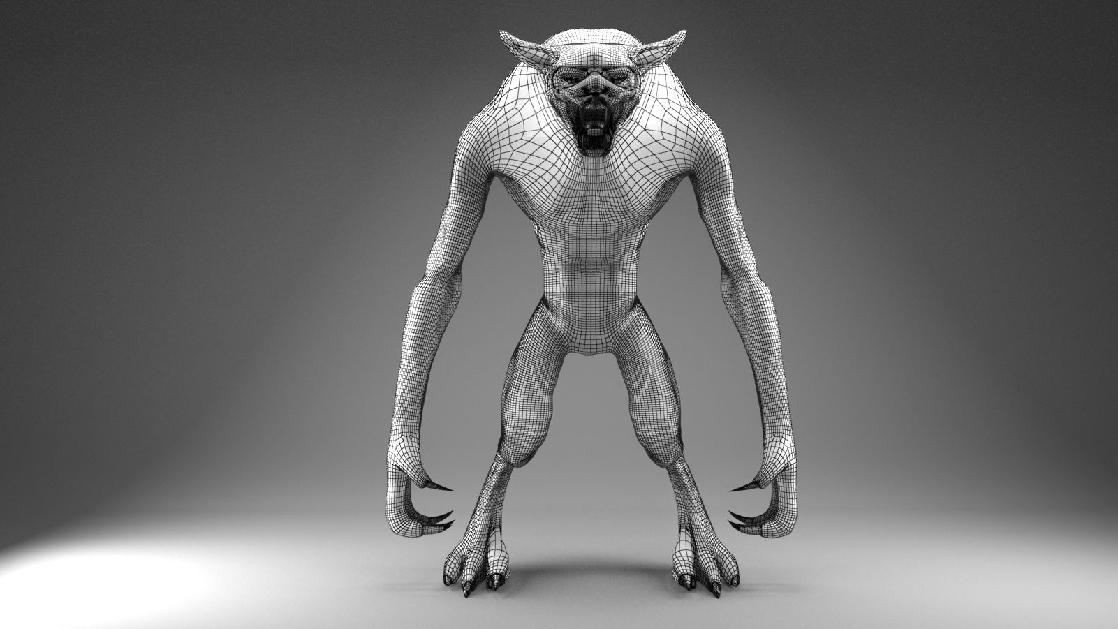 hombre-lobo royalty-free modelo 3d - Preview no. 4