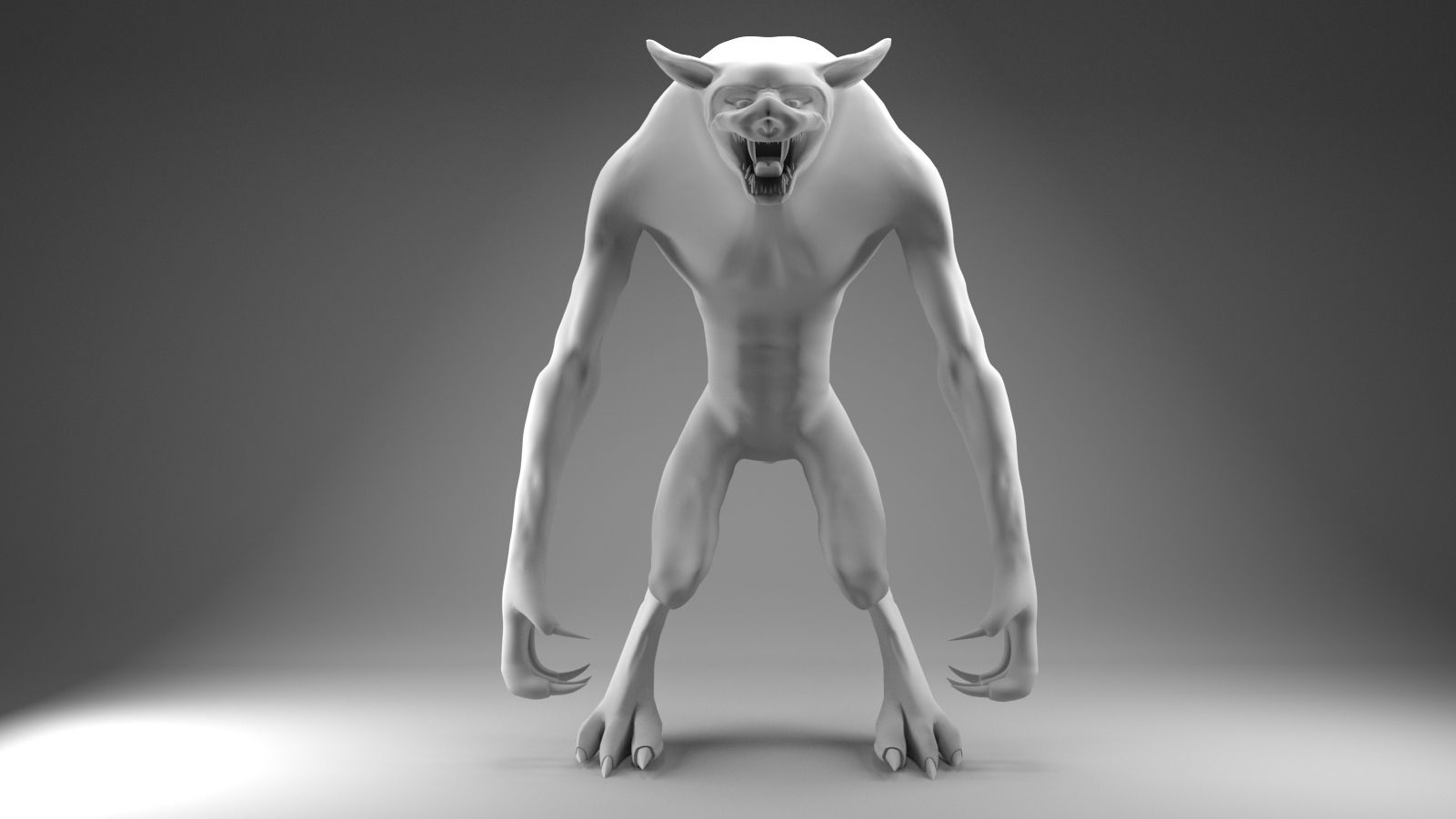 hombre-lobo royalty-free modelo 3d - Preview no. 2