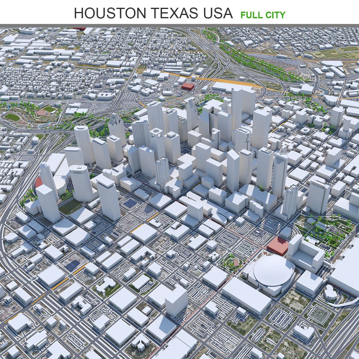 ciudad de houston texas estados unidos de américa modelo 3d