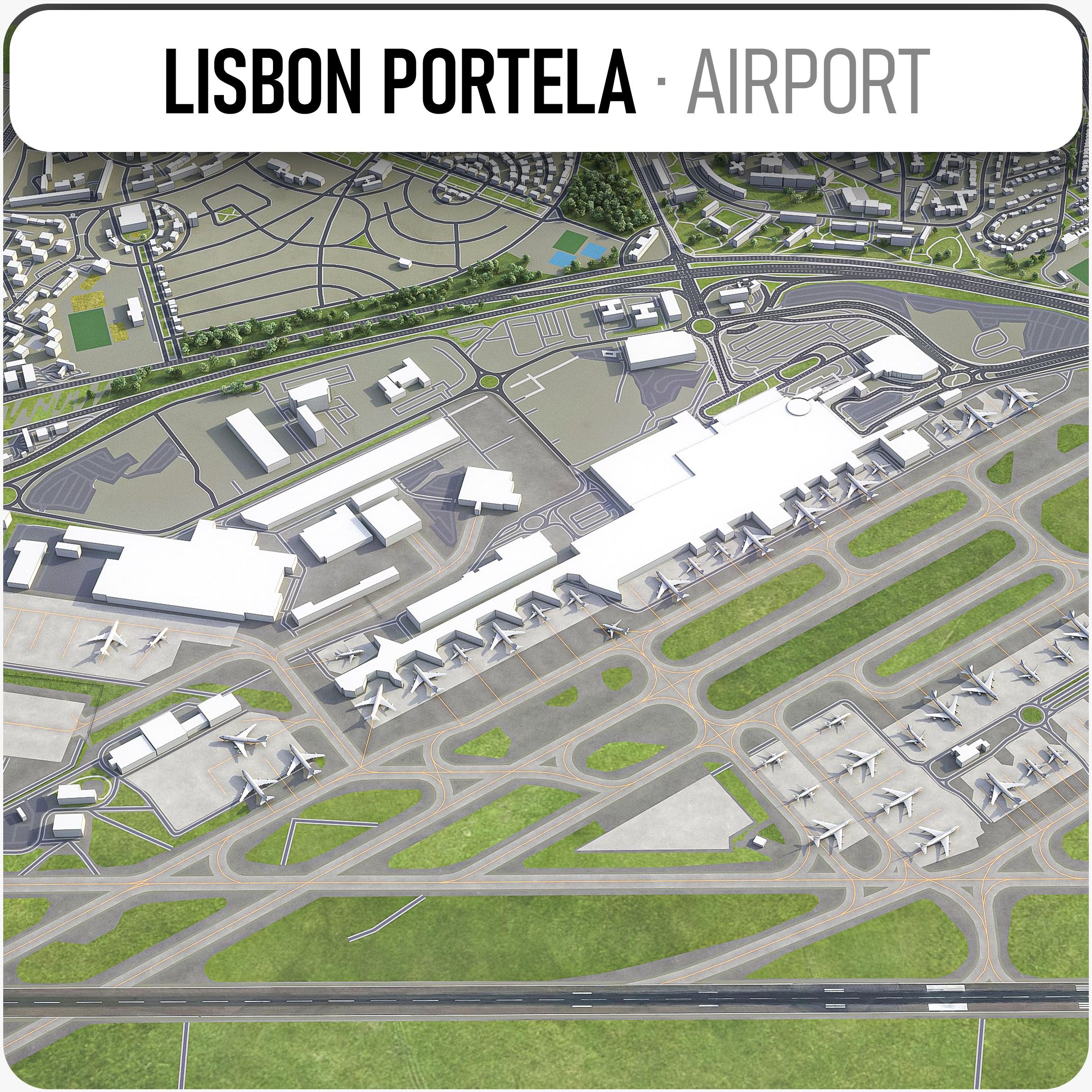 Lissabon Portela flygplats - LIS 3d model