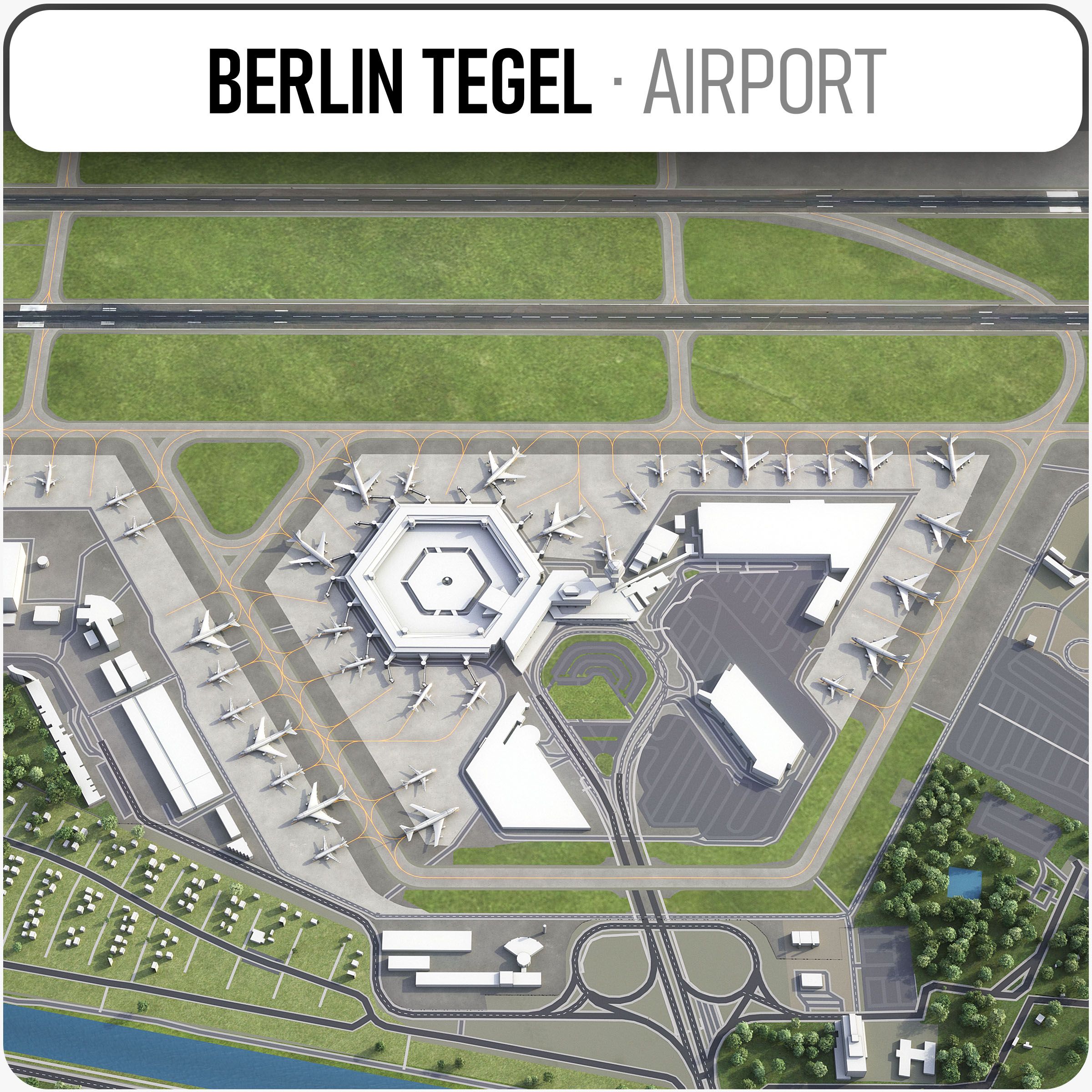 Berlin Tegel flygplats TXL 3d model