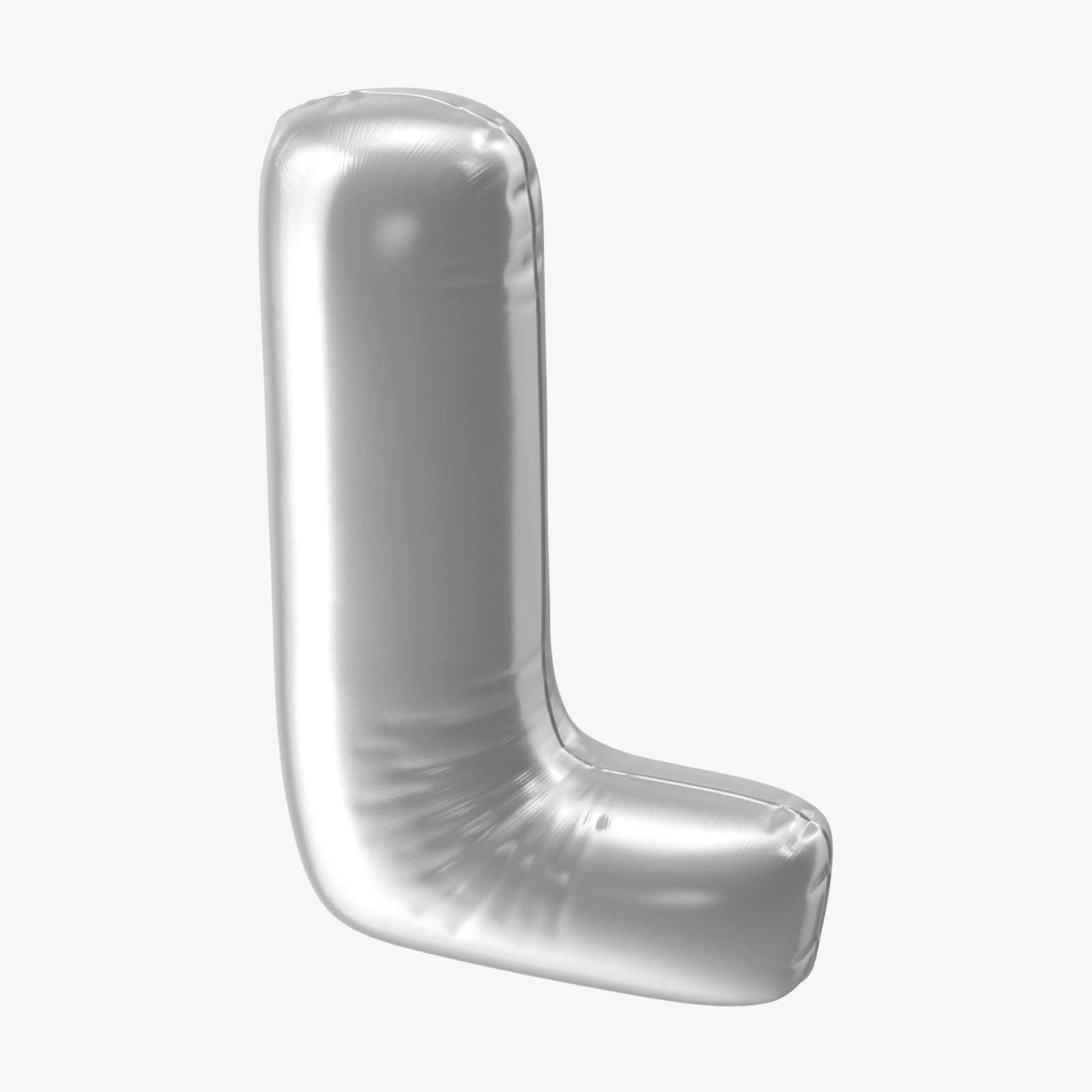 Foil Balloon Letter L Silver 3d model