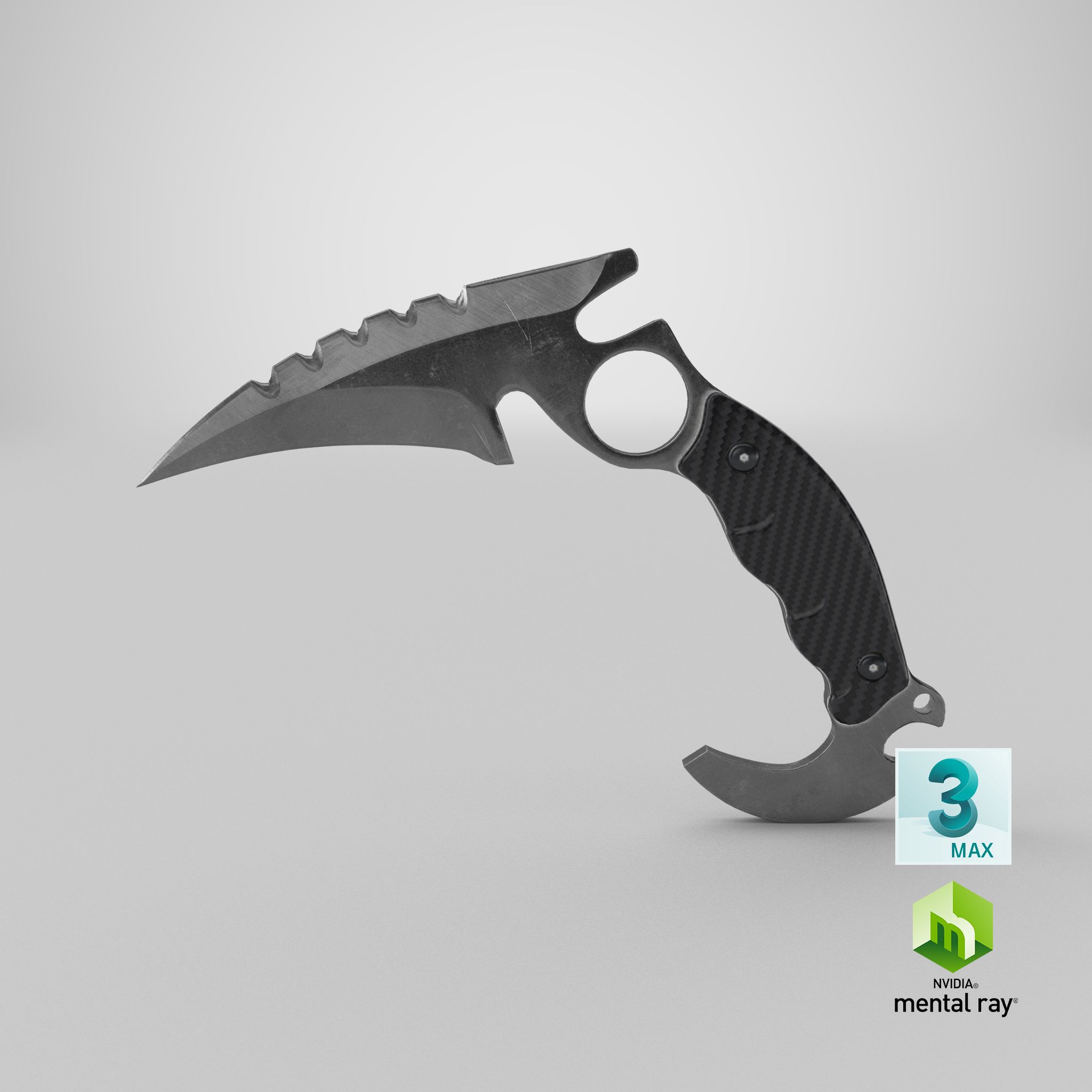 karambit royalty-free 3d model - Preview no. 20