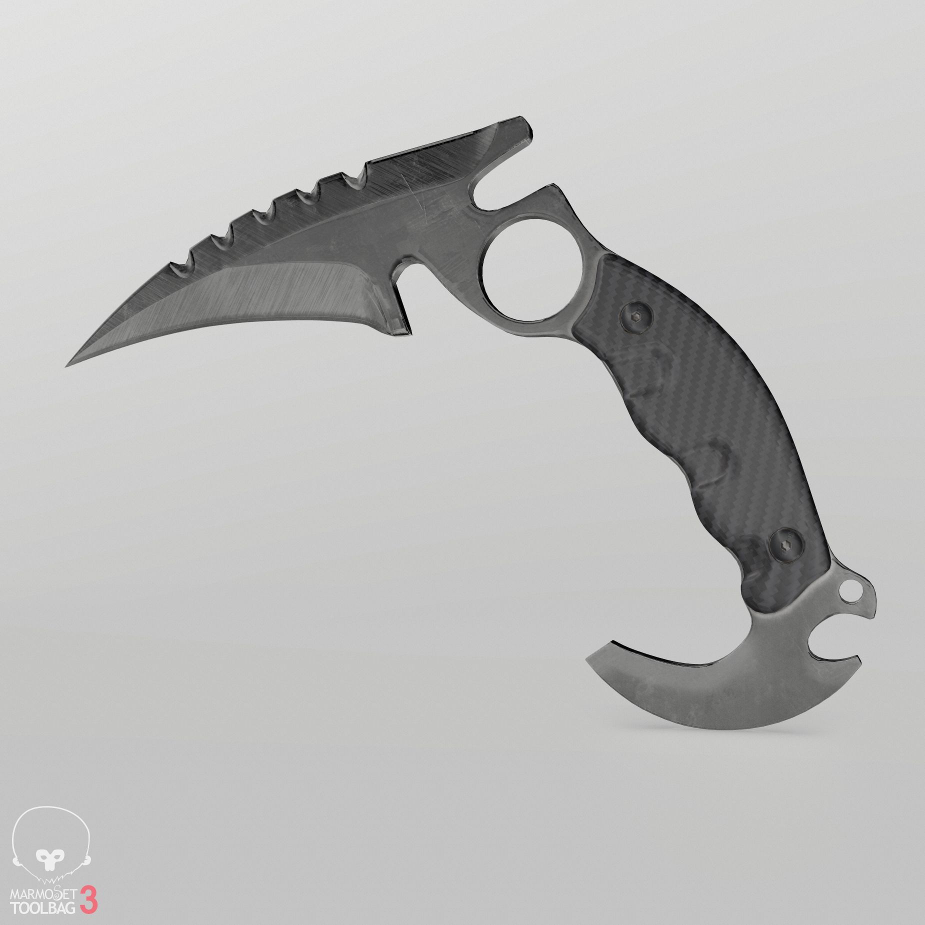 karambit royalty-free 3d model - Preview no. 10