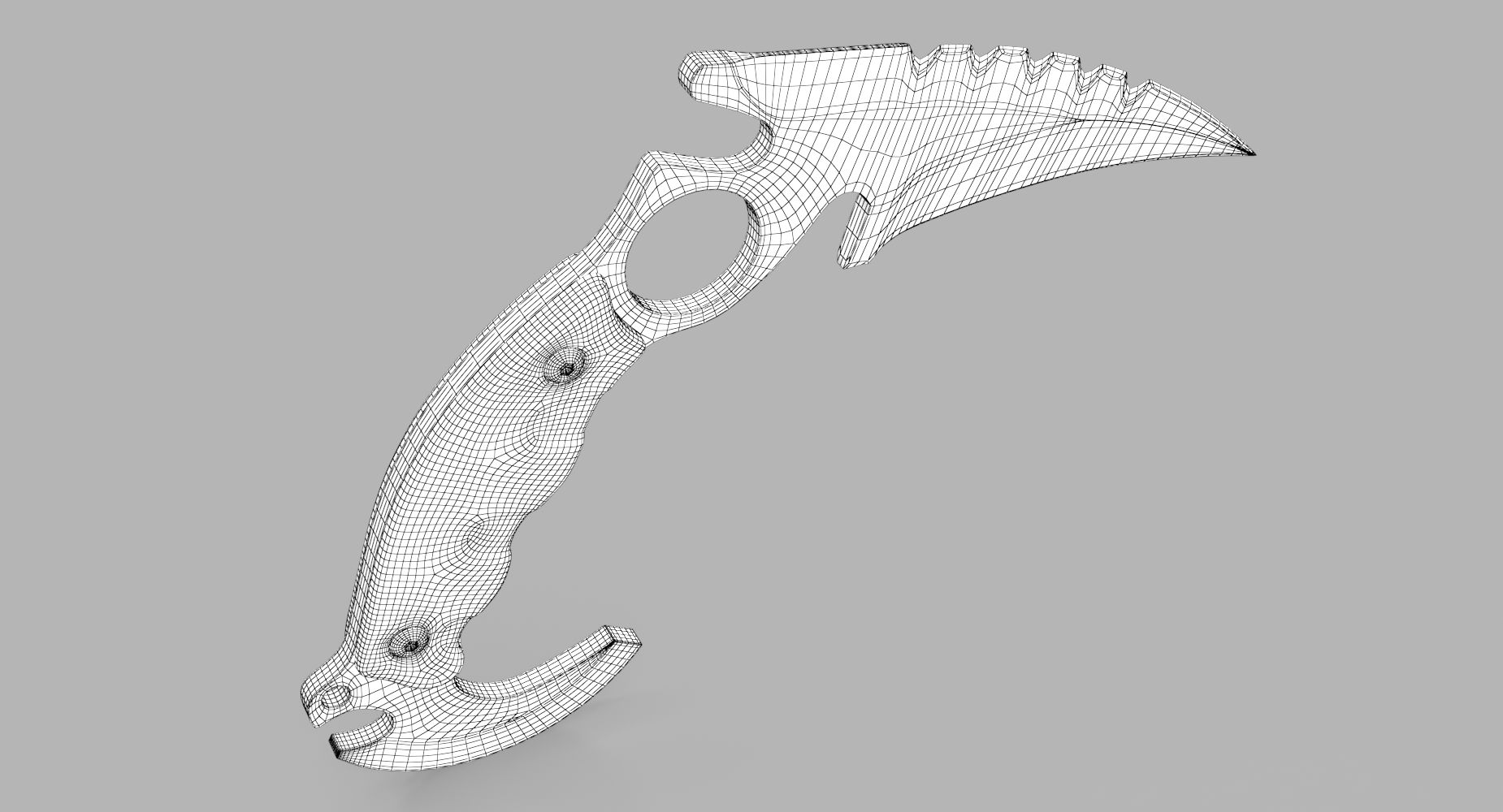 karambit royalty-free 3d model - Preview no. 14