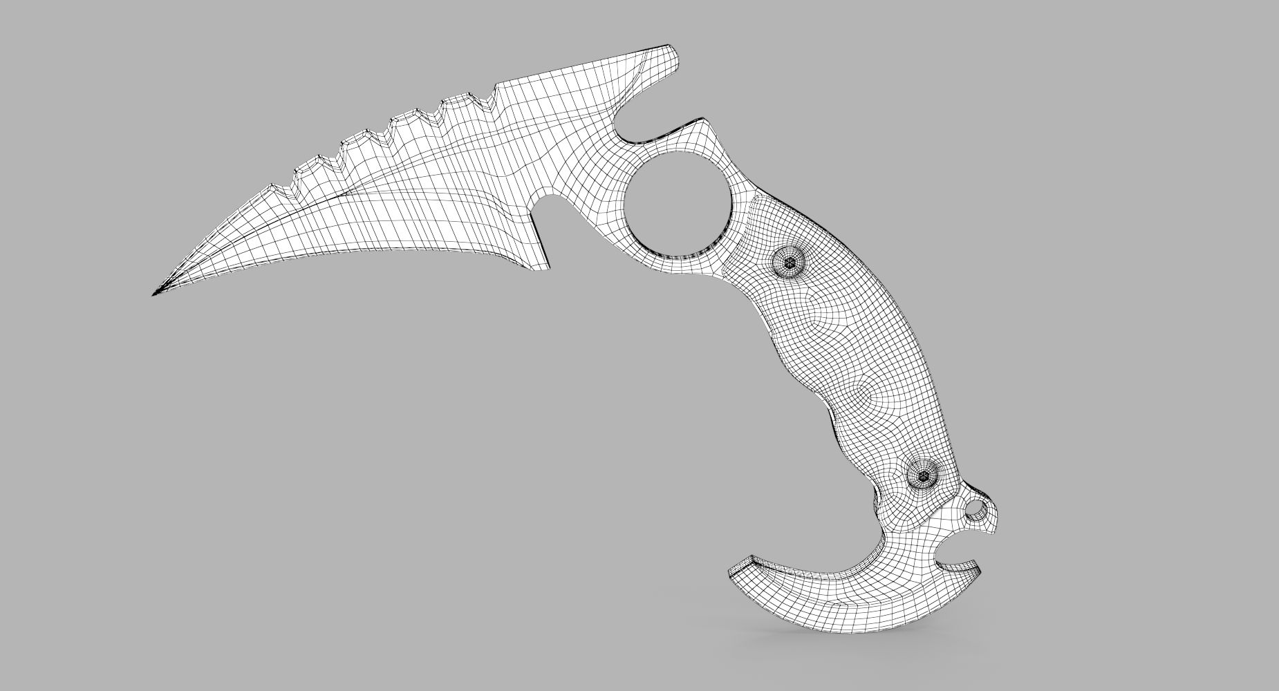 karambit royalty-free 3d model - Preview no. 13