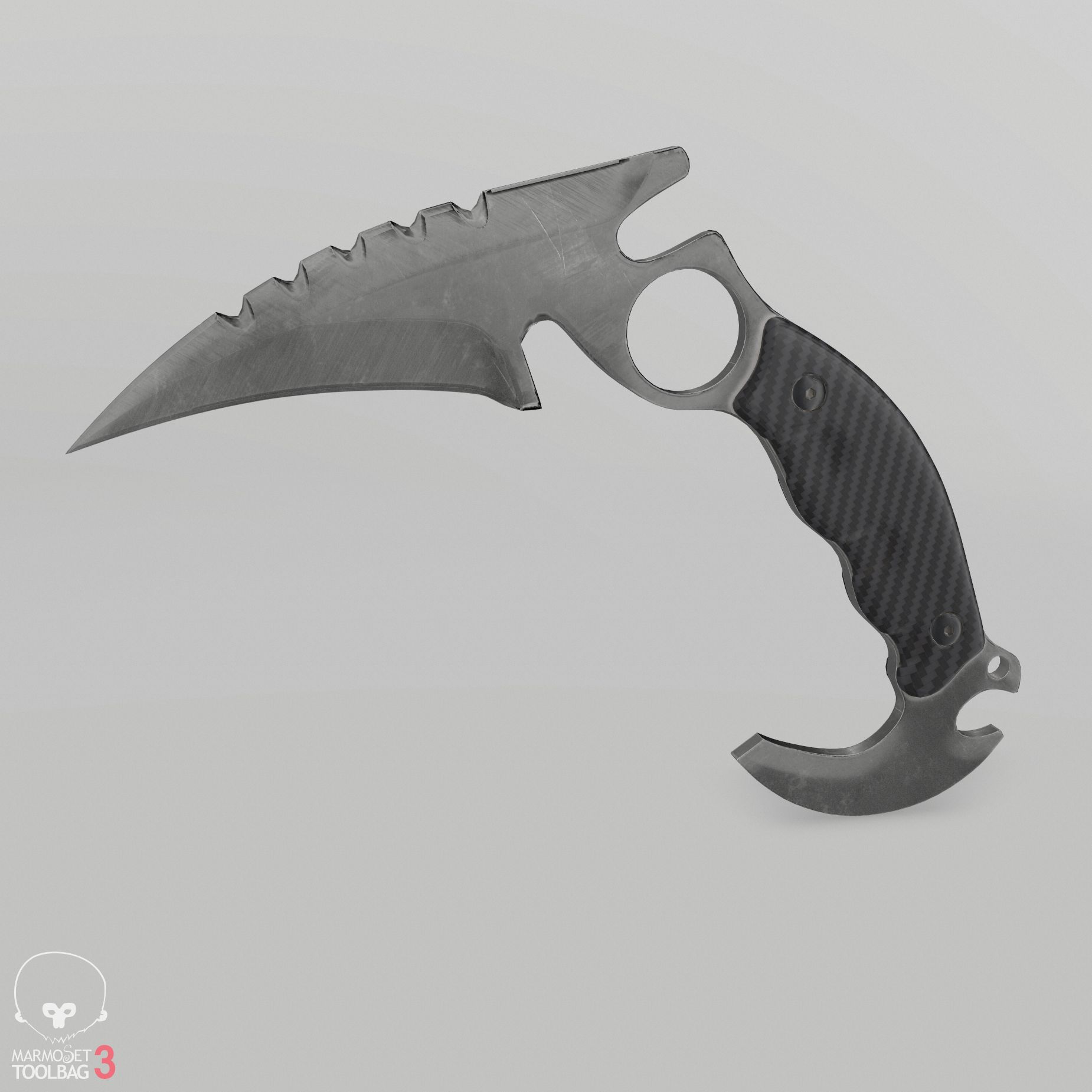 karambit royalty-free 3d model - Preview no. 9