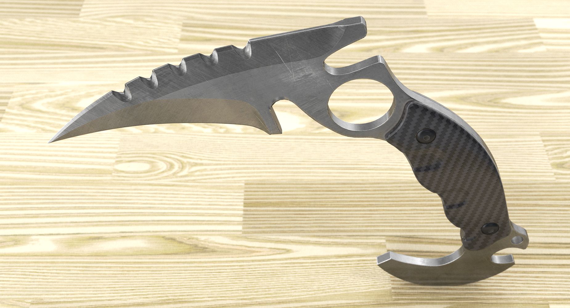 karambit royalty-free 3d model - Preview no. 3