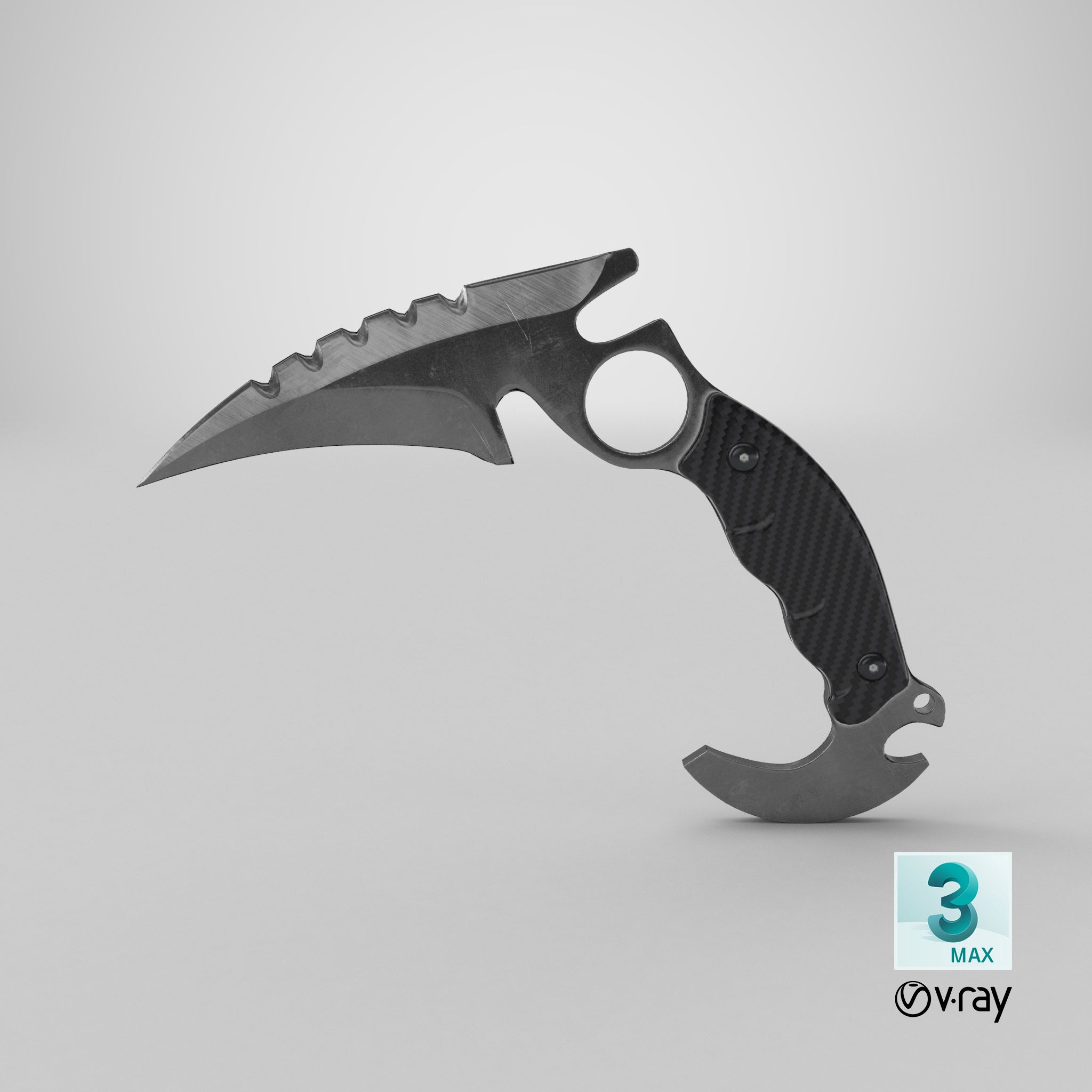 karambit royalty-free 3d model - Preview no. 19