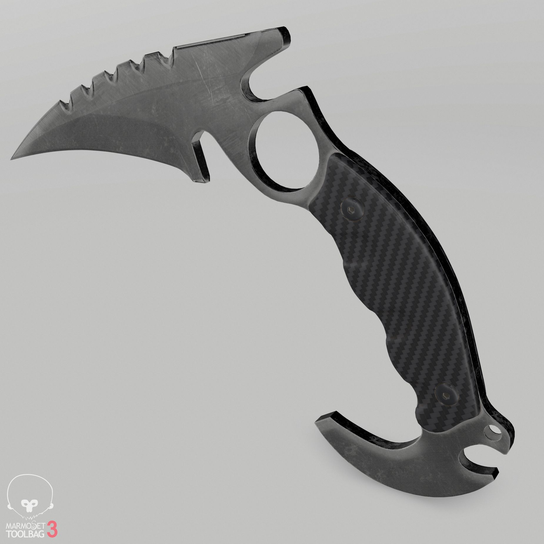 karambit royalty-free 3d model - Preview no. 12