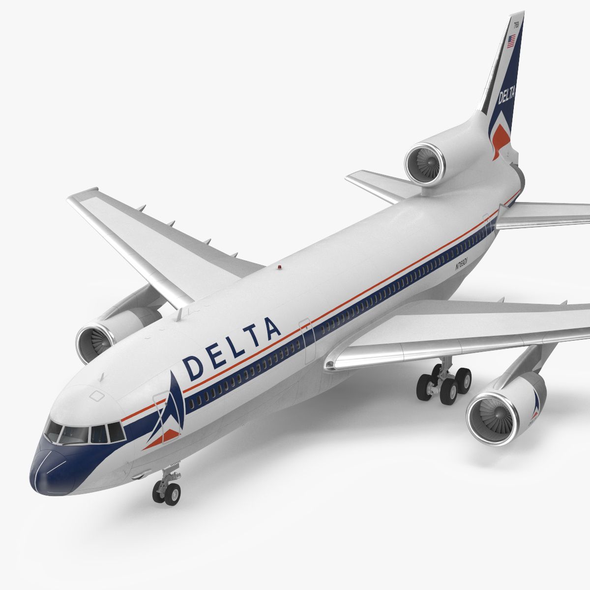 Delta Air Lines Lockheed L-1011 TriStar 3d model