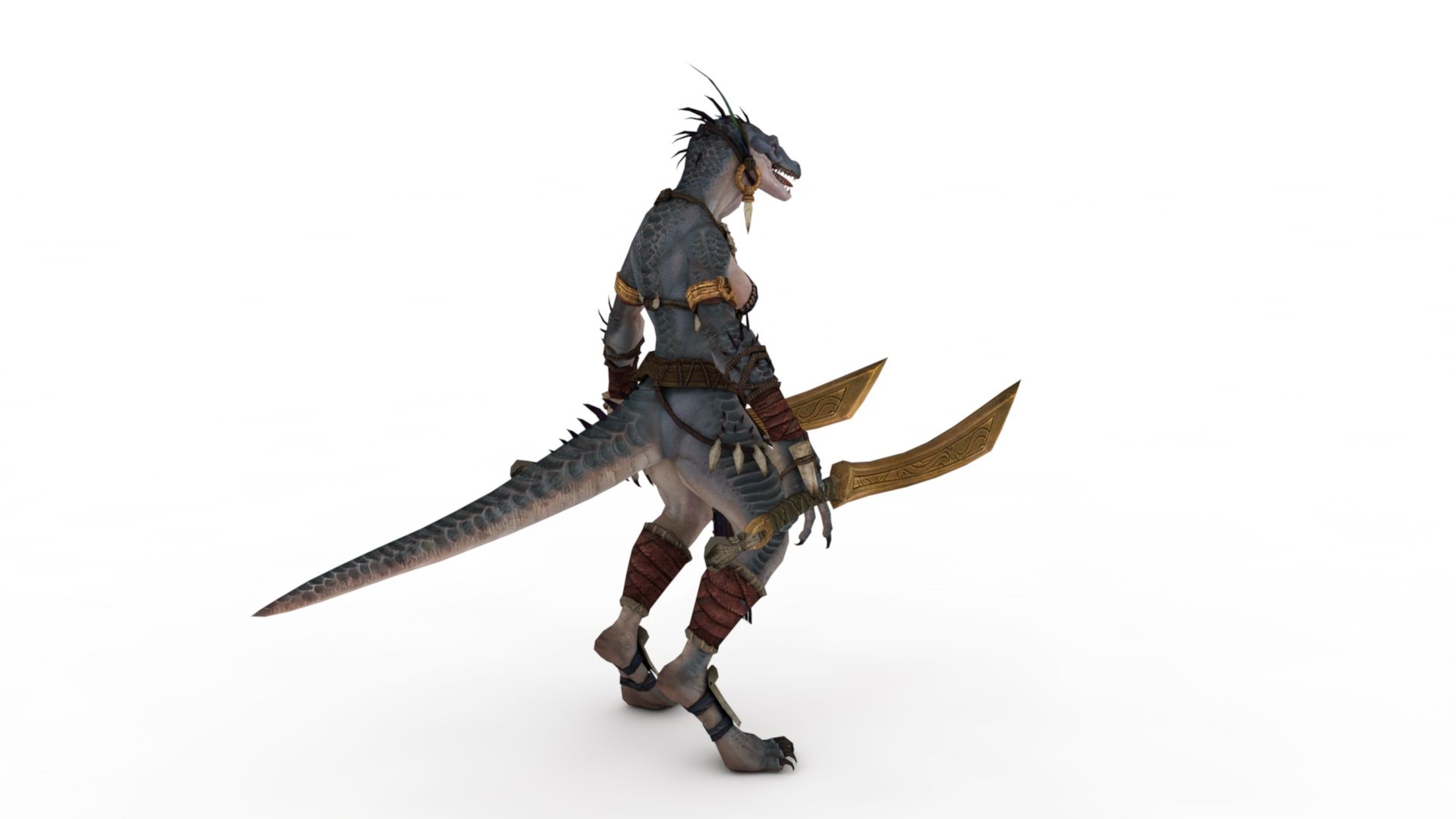 lizardmen royalty-free 3d model - Preview no. 8