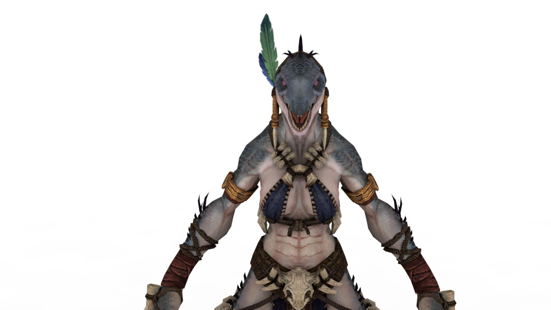 lizardmen royalty-free 3d model - Preview no. 12