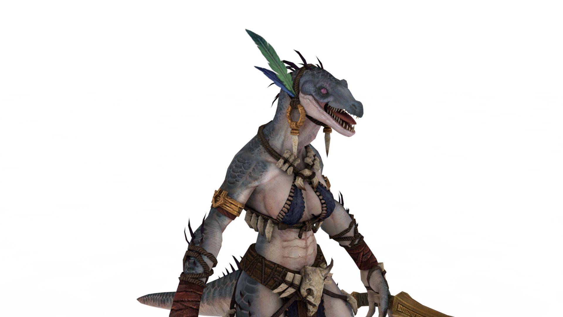 lizardmen royalty-free 3d model - Preview no. 7