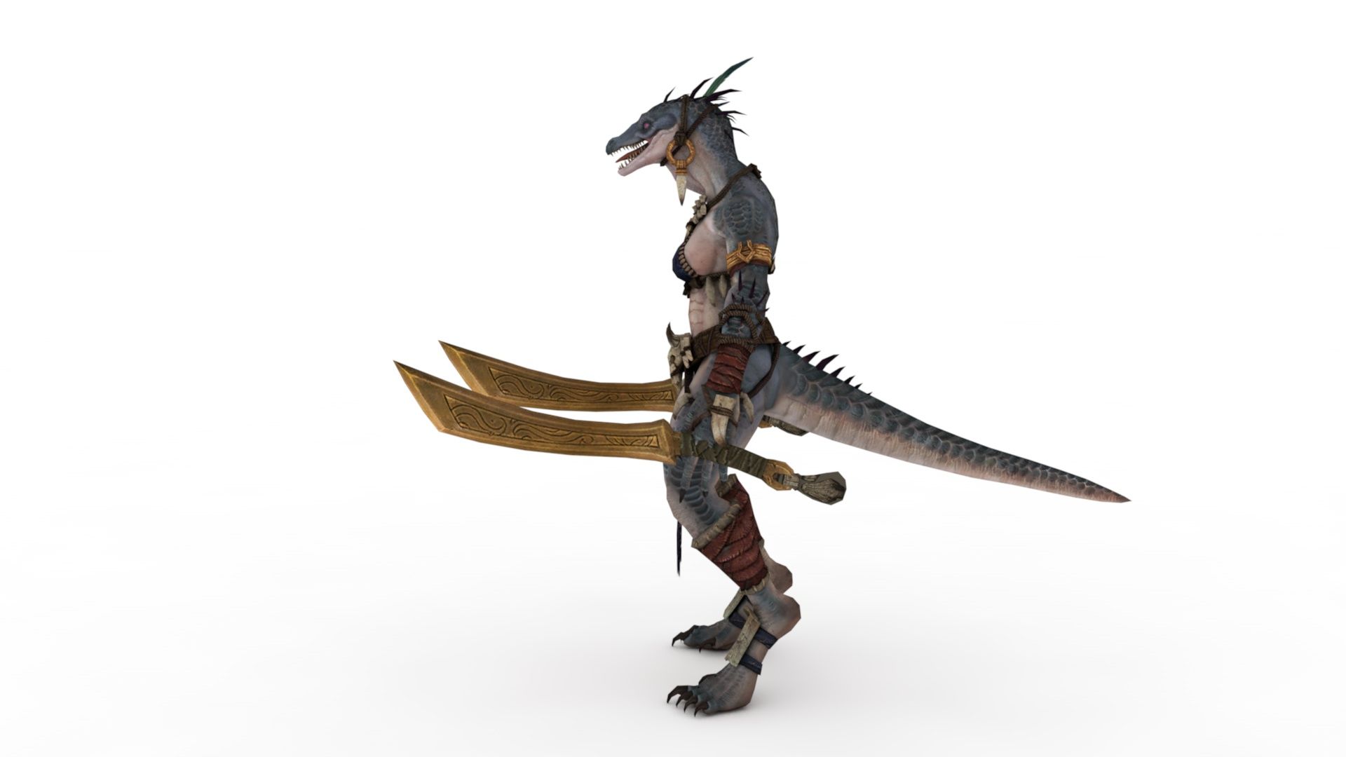 lizardmen royalty-free 3d model - Preview no. 4