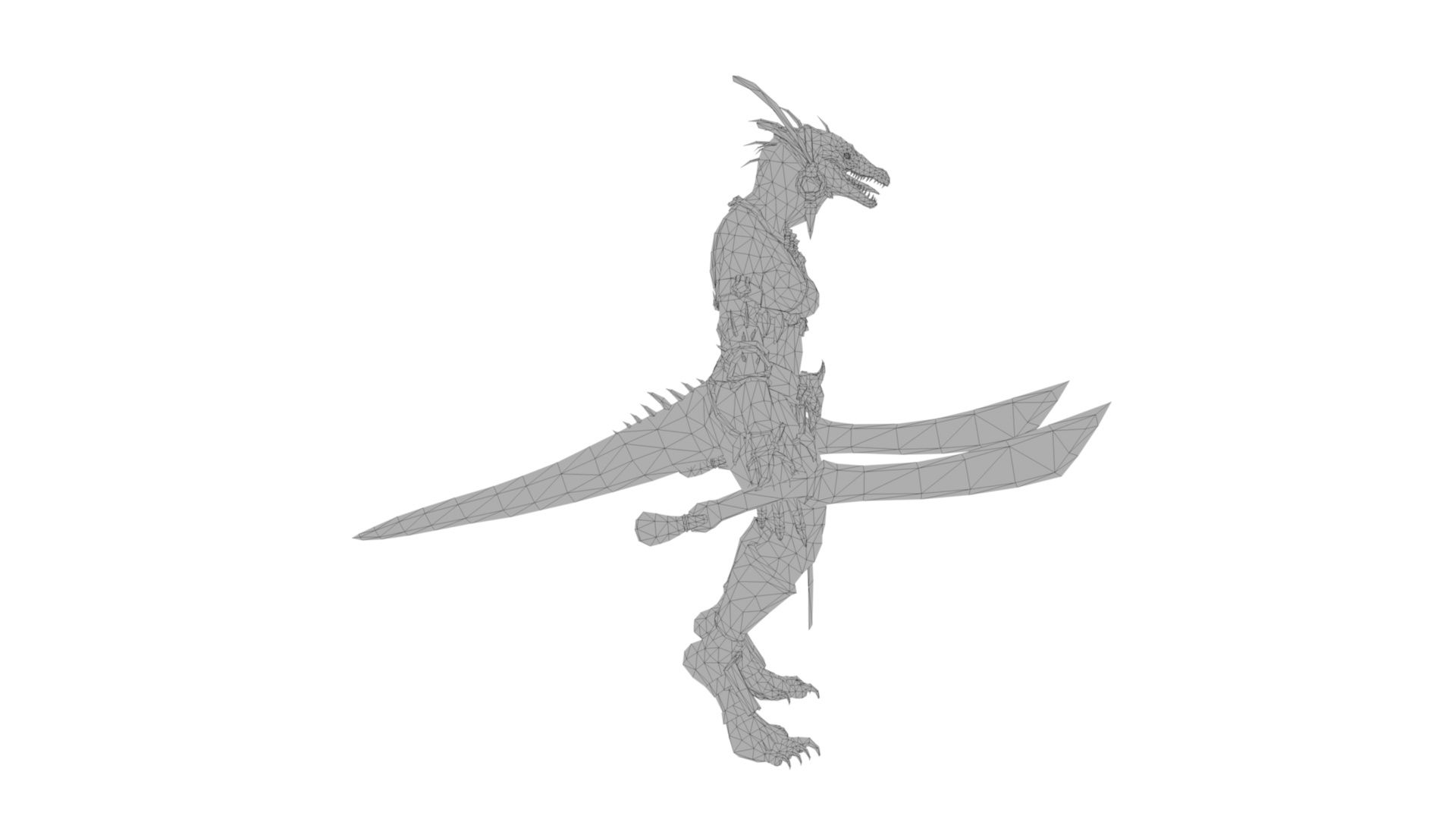 lizardmen royalty-free 3d model - Preview no. 20