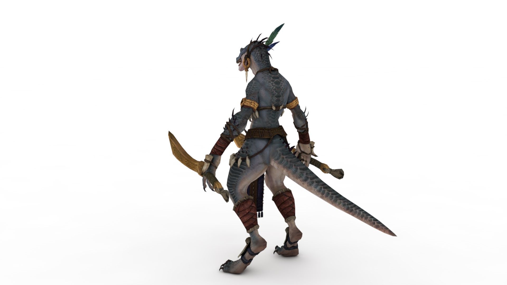 lizardmen royalty-free 3d model - Preview no. 5