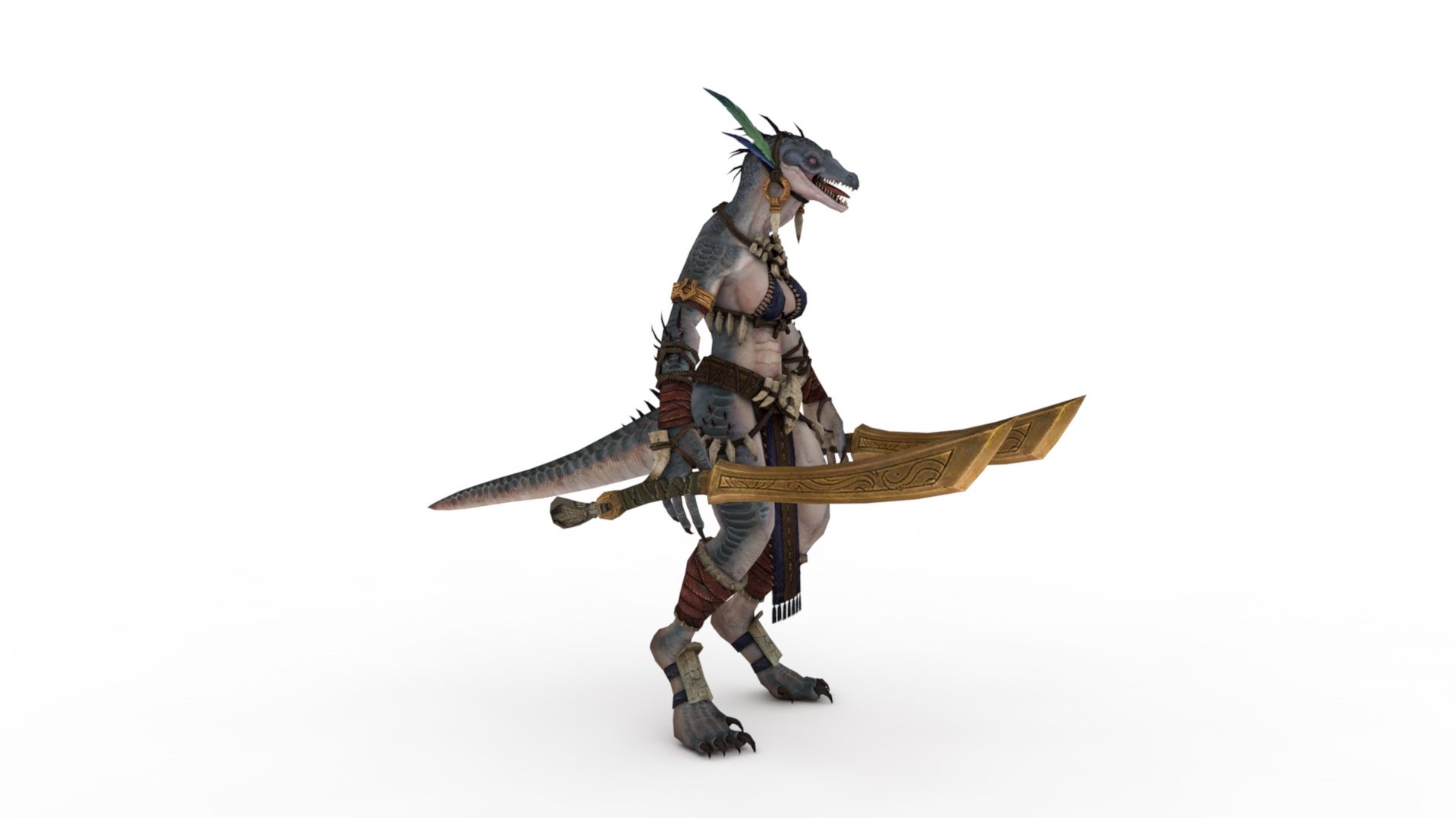 lizardmen royalty-free 3d model - Preview no. 10