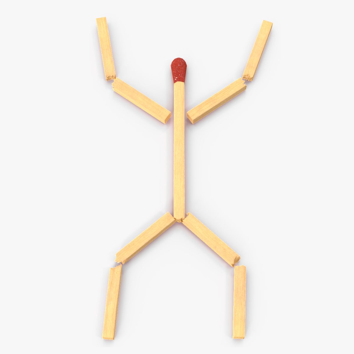 Matchstick Man Rigged for Cinema 4D 3d model