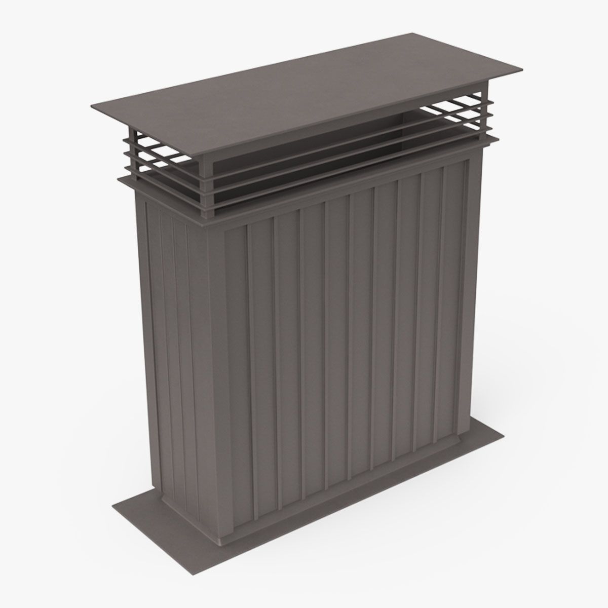 Metal Chimney Rectangular Black 3d model