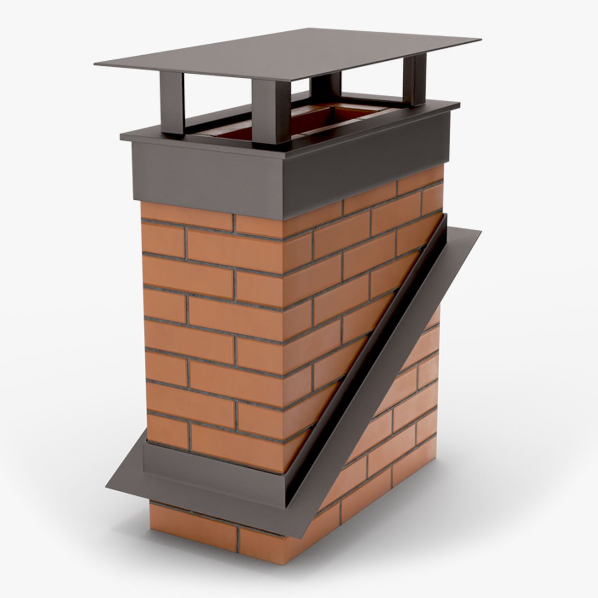 Brick Chimney Rectangular Corner Base 3d model