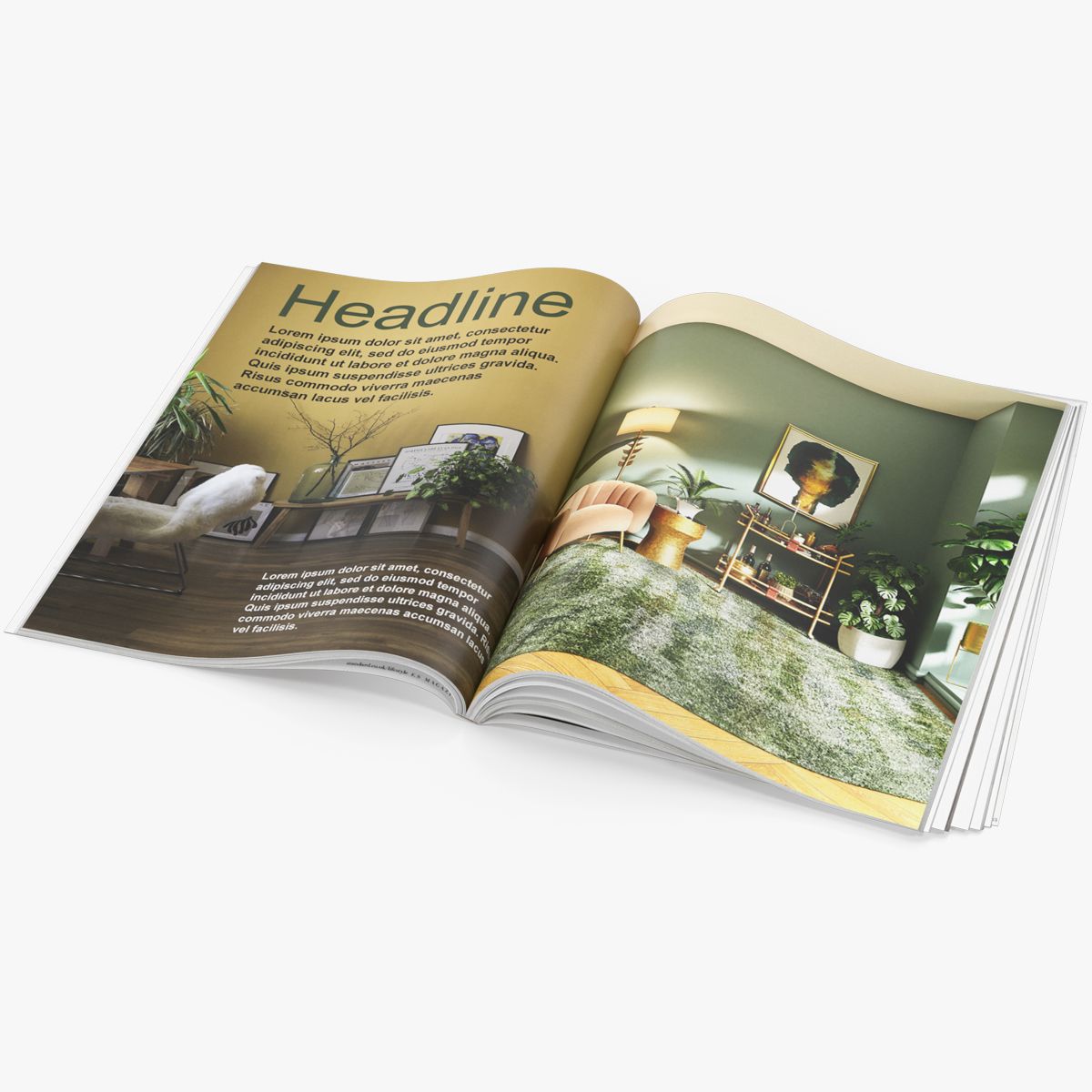 Open Interior Magazine Mockup 3d model