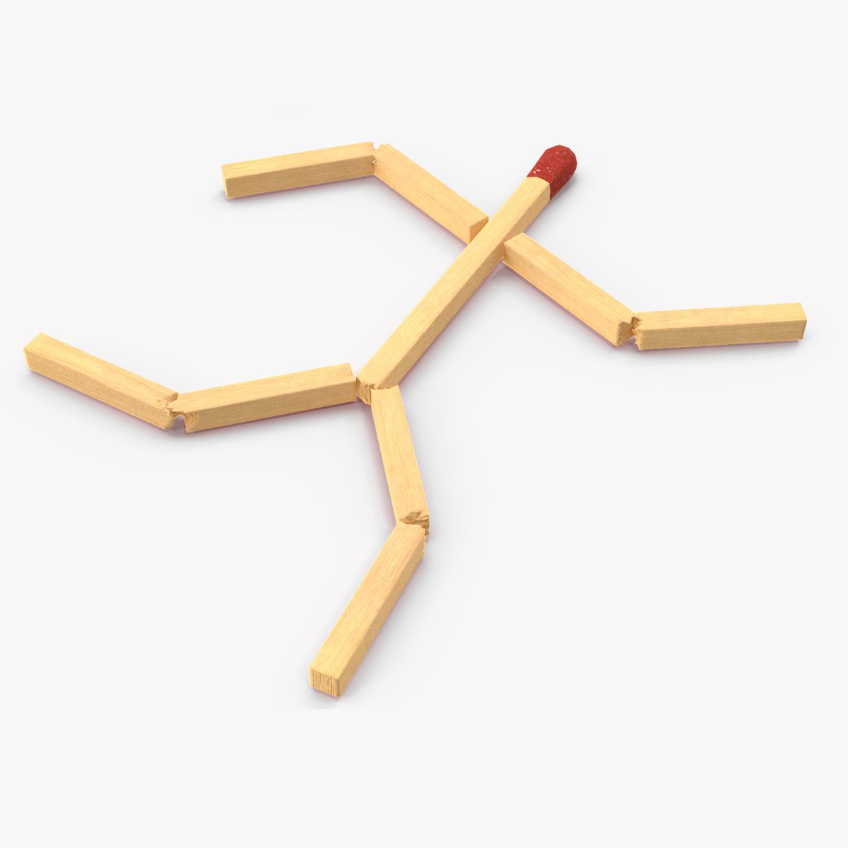 Matchstick Man Rigged for Maya 3d model