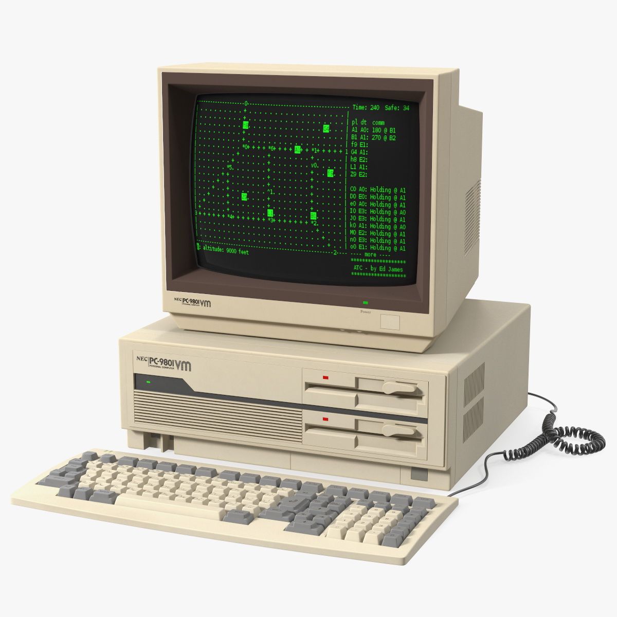 日本复古个人电脑 Nec PC 98 3d model