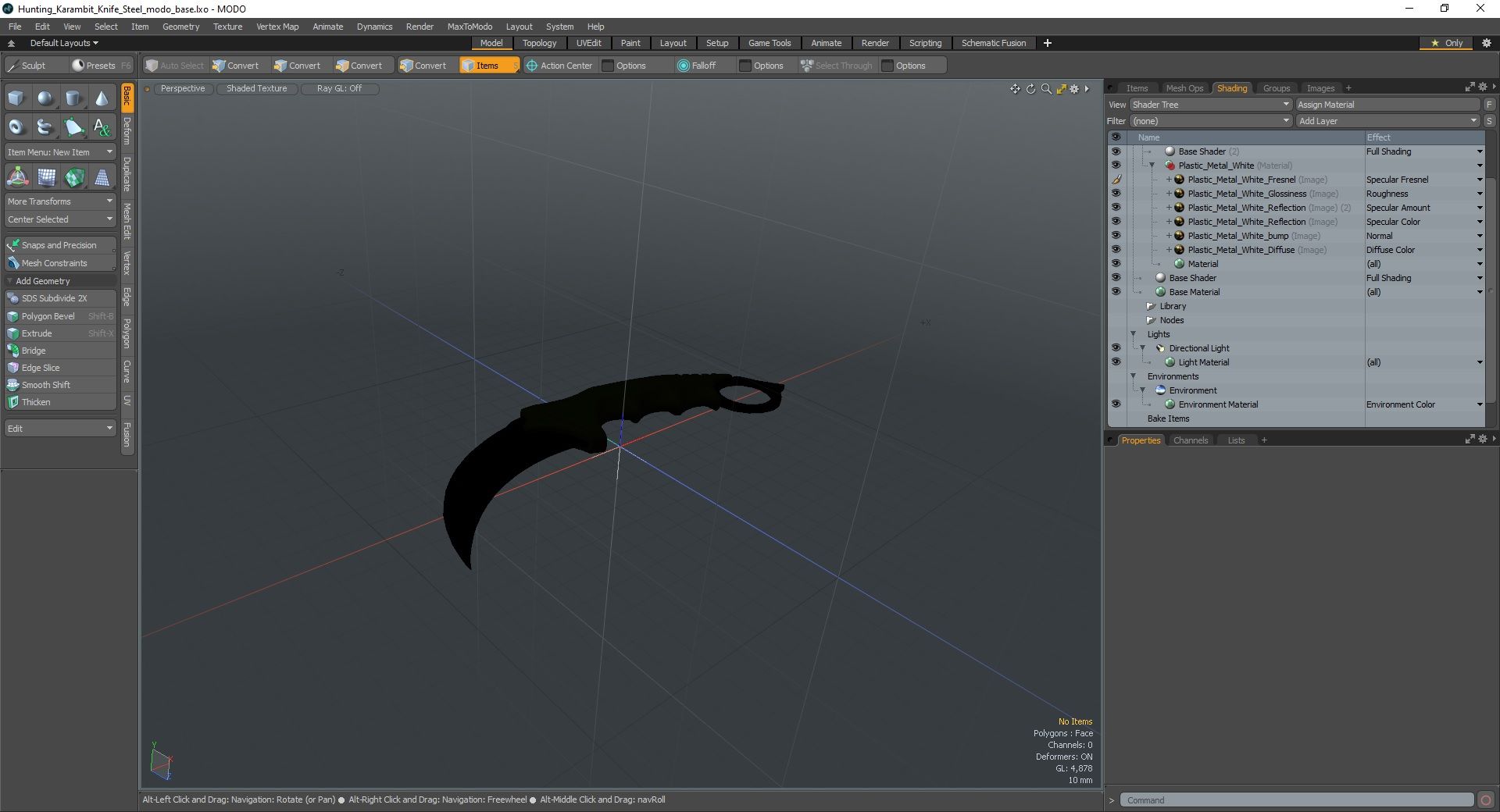 Hunting Karambit Knife Steel royalty-free 3d model - Preview no. 23