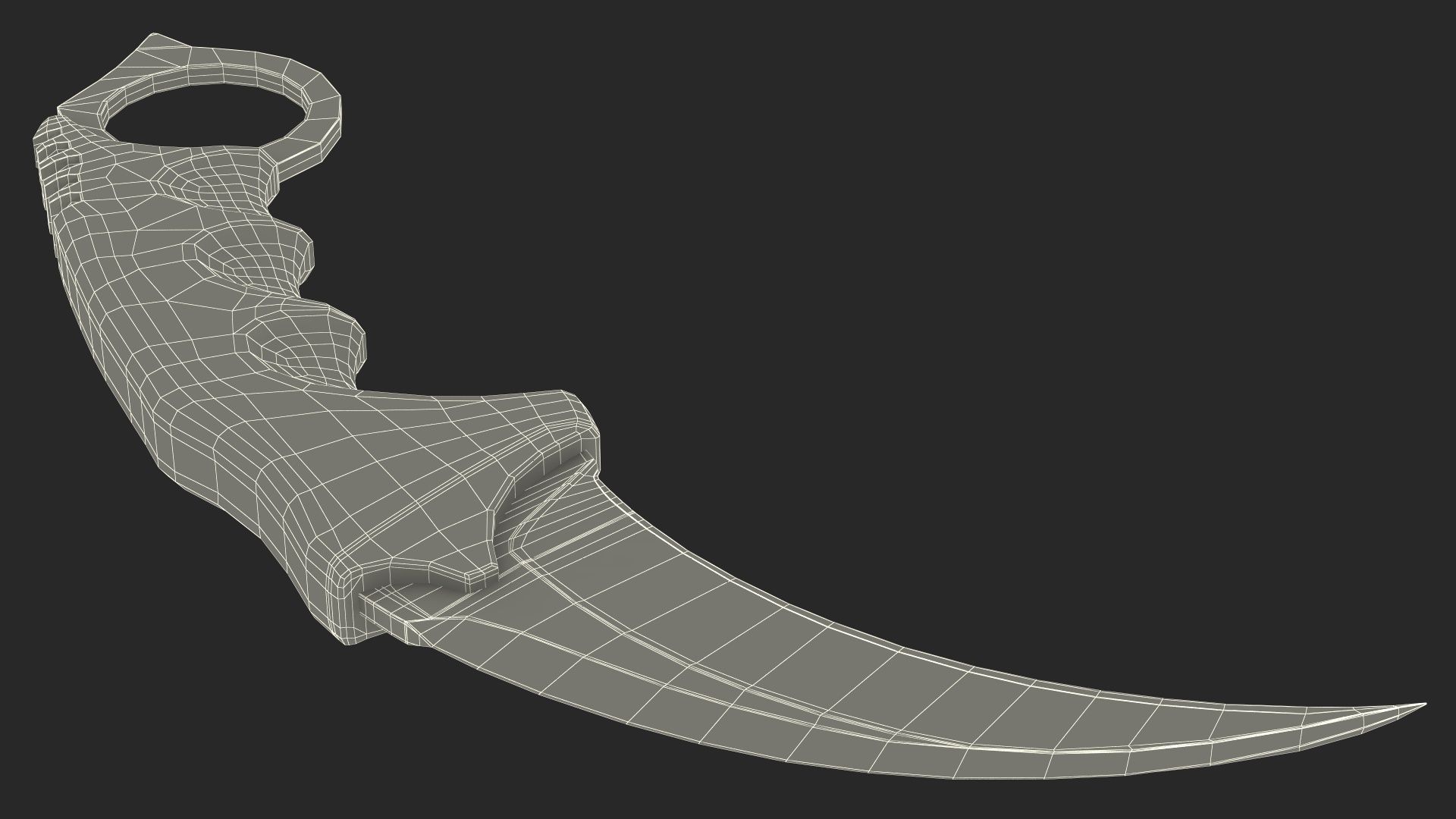 Hunting Karambit Knife Steel royalty-free 3d model - Preview no. 26