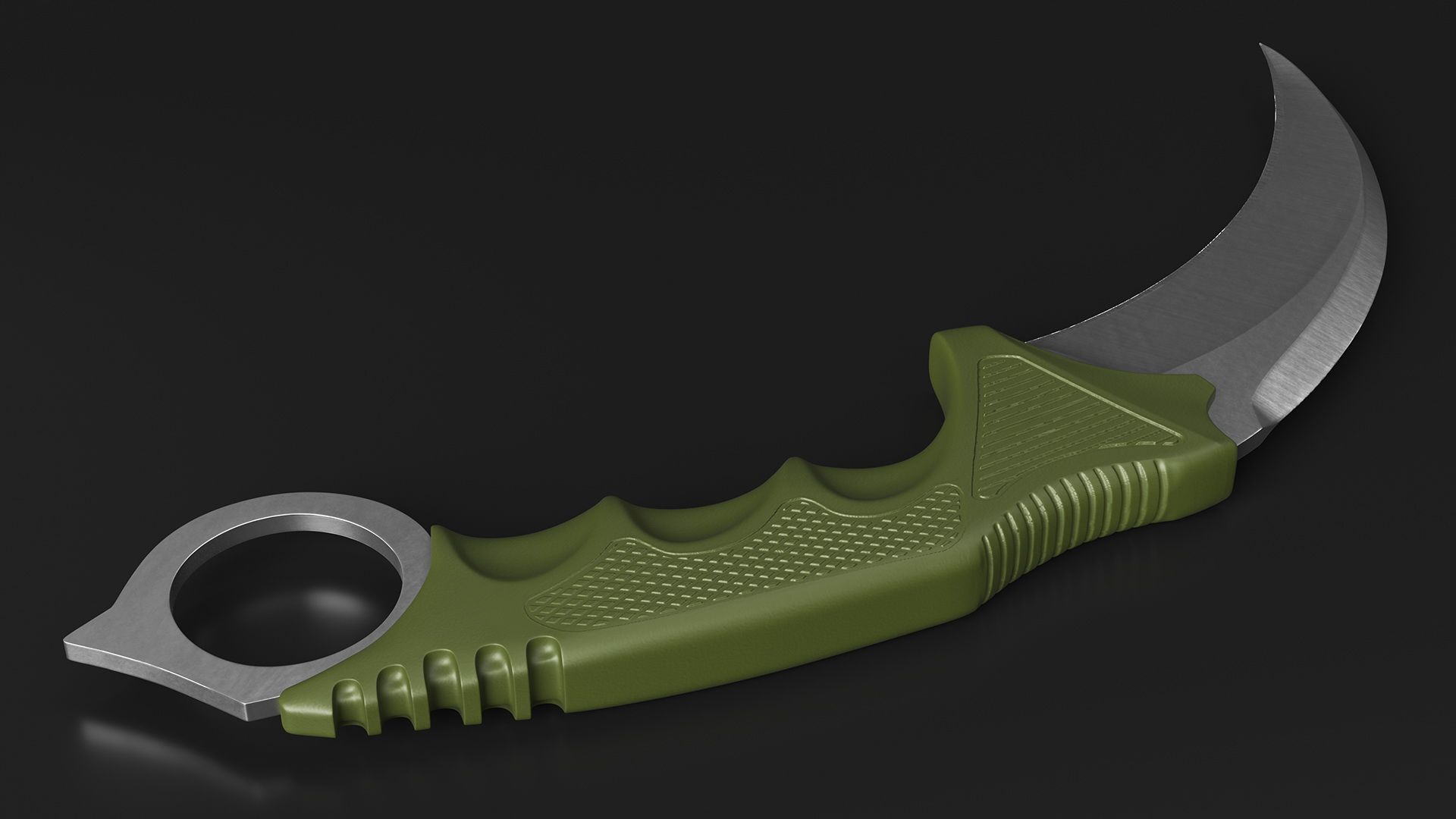 Hunting Karambit Knife Steel royalty-free 3d model - Preview no. 8