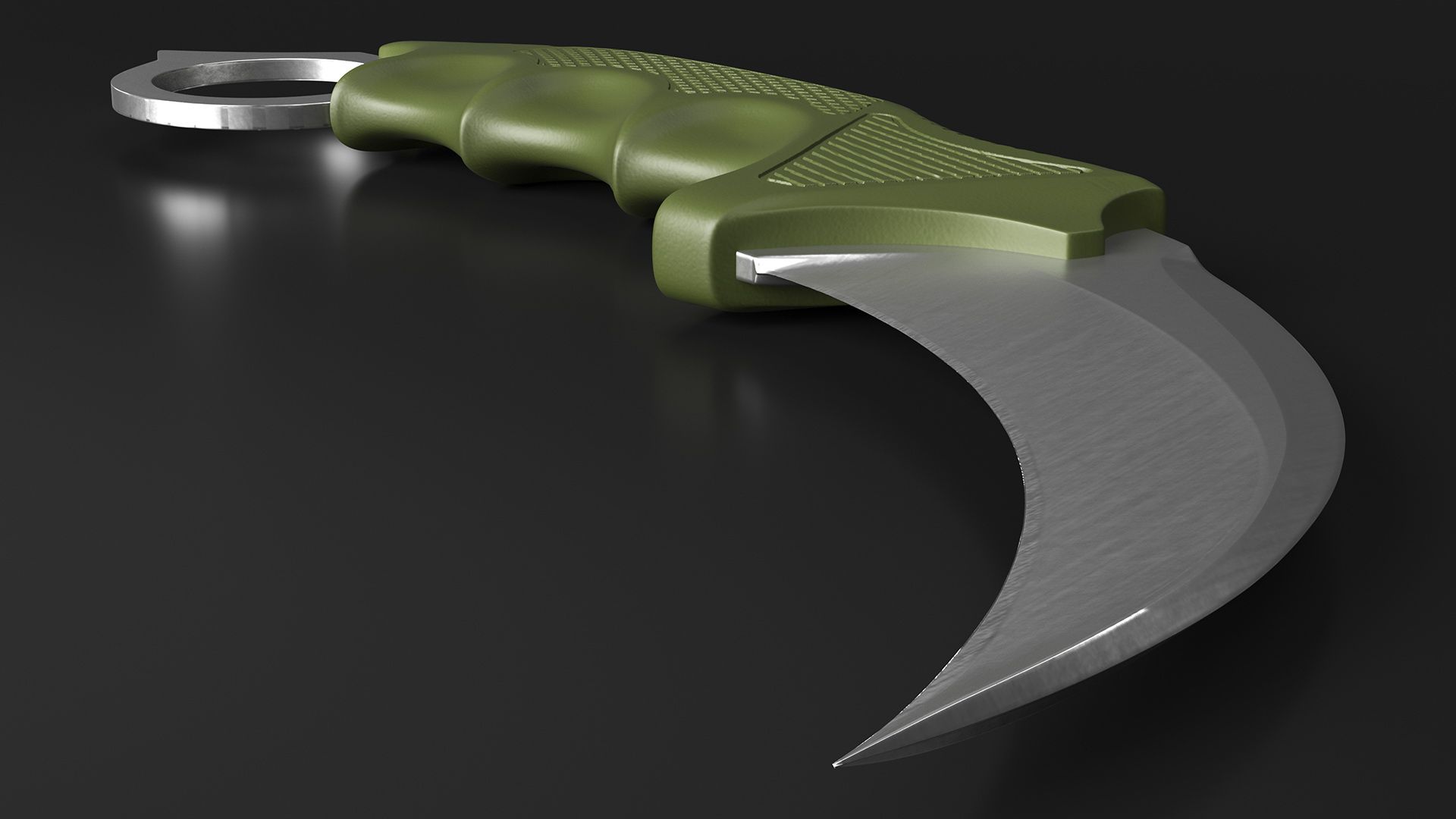 Hunting Karambit Knife Steel royalty-free 3d model - Preview no. 9