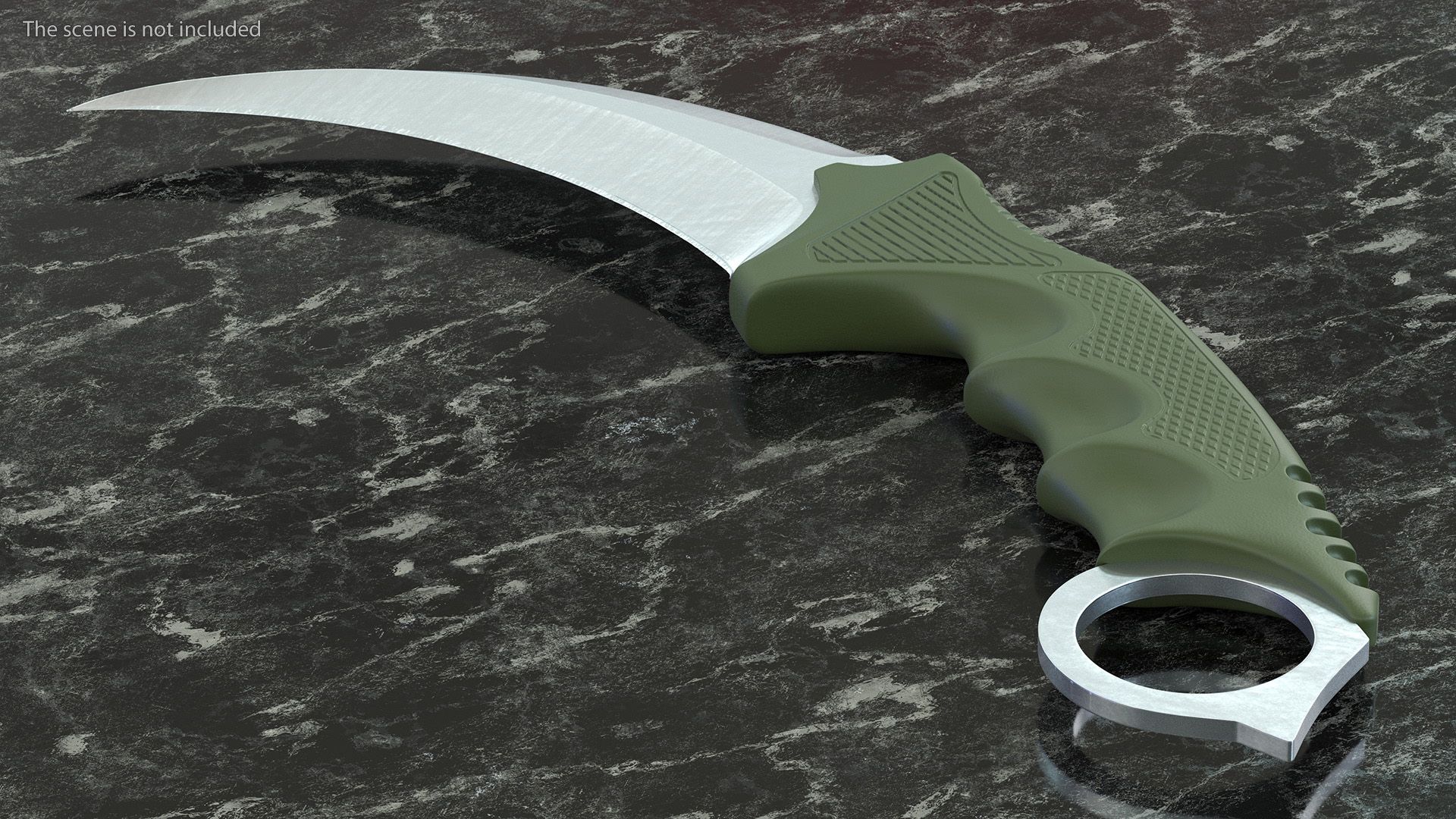 Hunting Karambit Knife Steel royalty-free 3d model - Preview no. 3