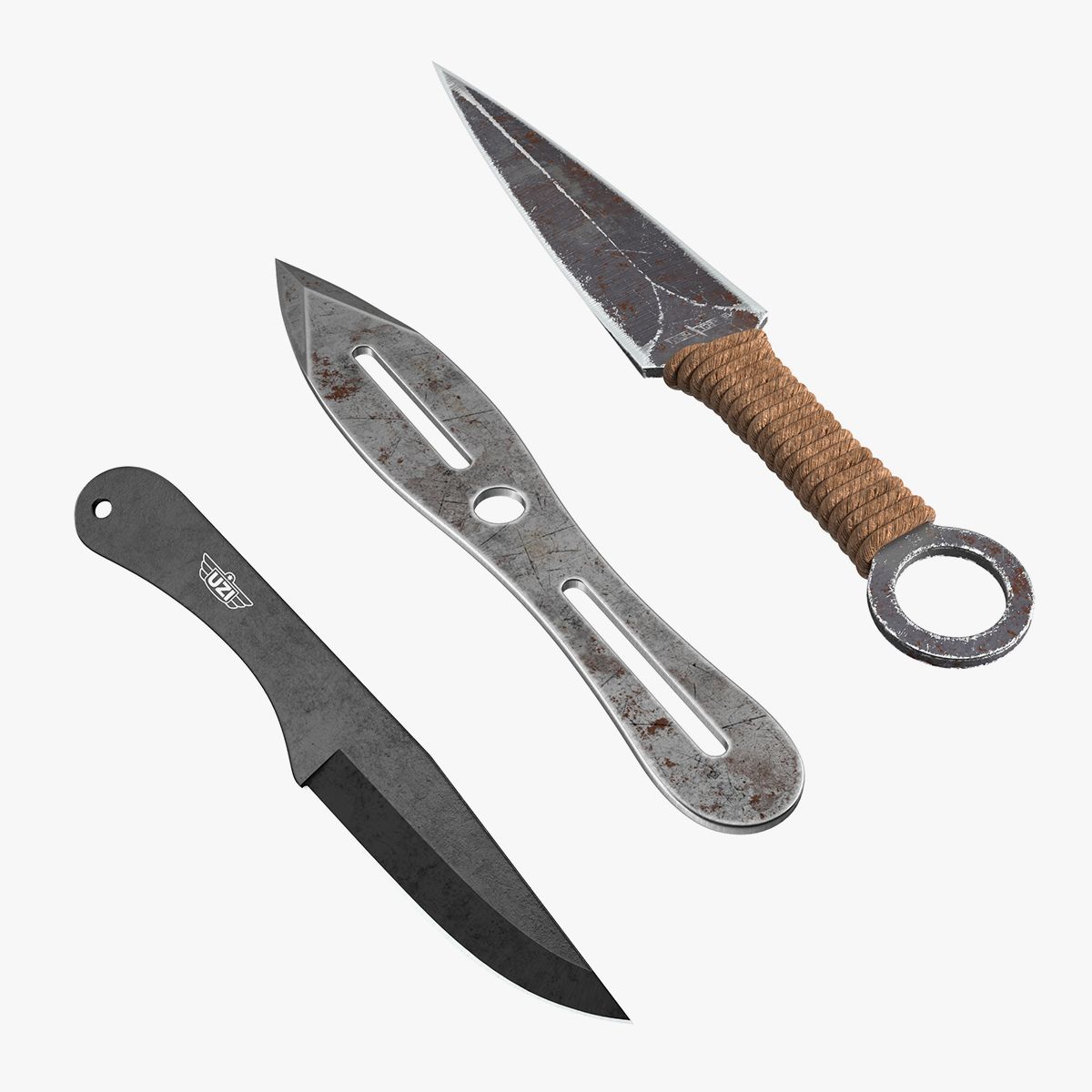 Throwing Knives Collection 3d model