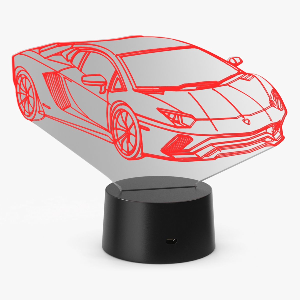 Hologram Lamp with Sport Car Red 3d model