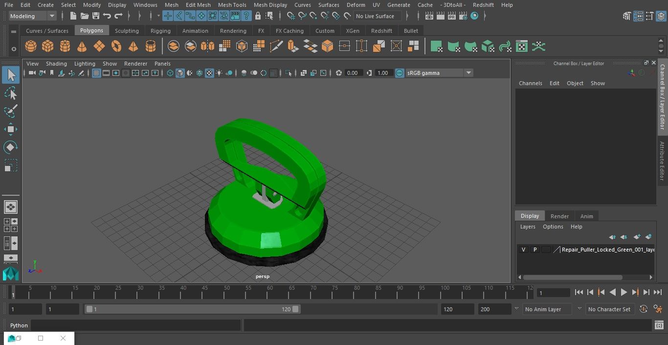 Repair Puller Locked Green royalty-free 3d model - Preview no. 23