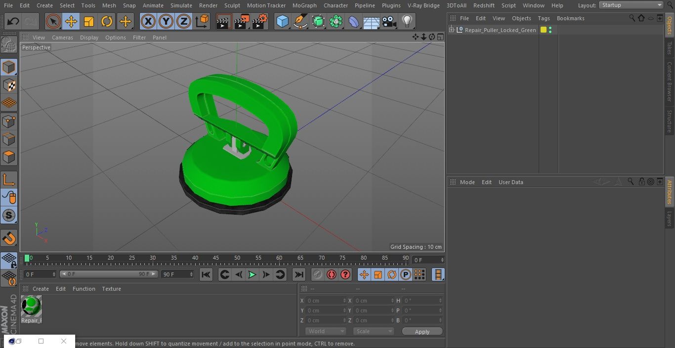 Repair Puller Locked Green royalty-free 3d model - Preview no. 22