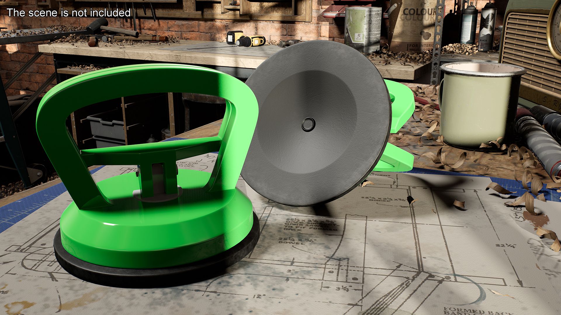 Repair Puller Locked Green royalty-free 3d model - Preview no. 4