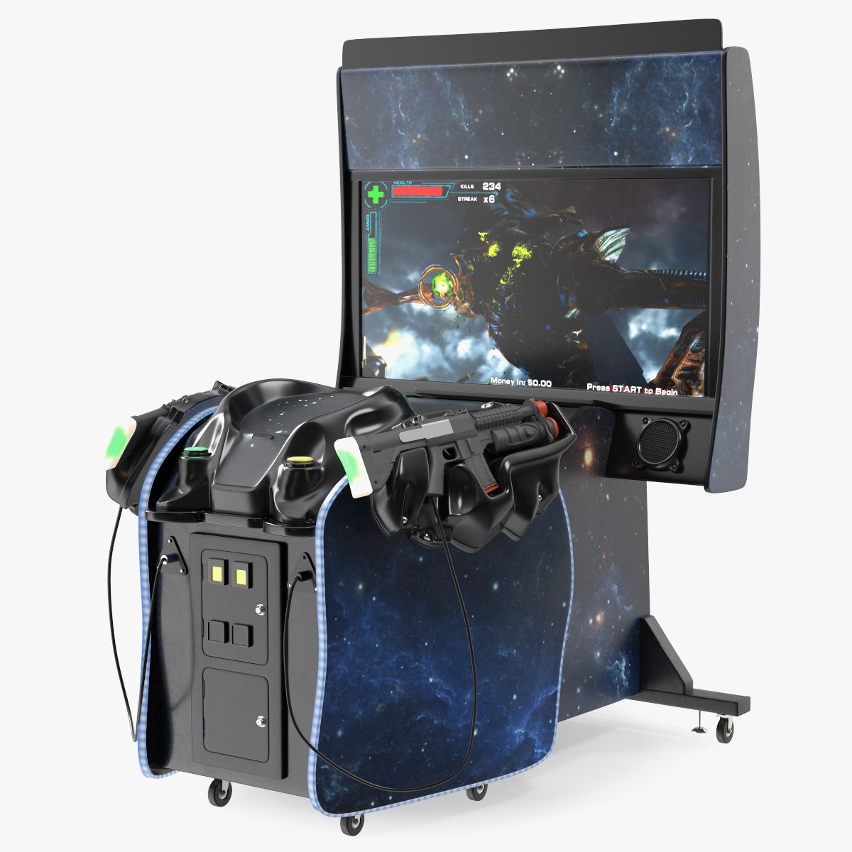 Cosmic Arcade Game Machine On State Rigged 3d model