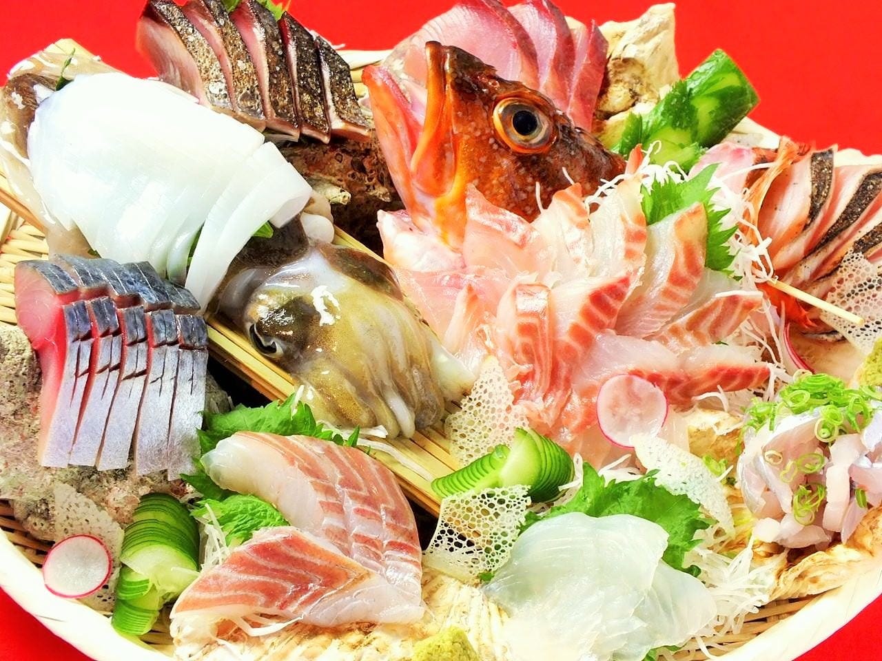 旬の魚と炙り焼き 月まる海 大橋店_刺身10点盛り付玄海冬の玄海旬魚満喫コース⇒２時間飲込3,000円 