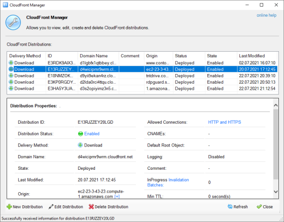 Easy to use CloudFront Manager