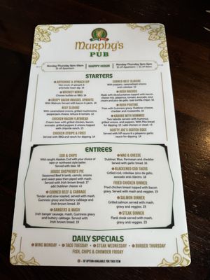 Photo of Murphy's Pub - Seattle, WA, US. Menu